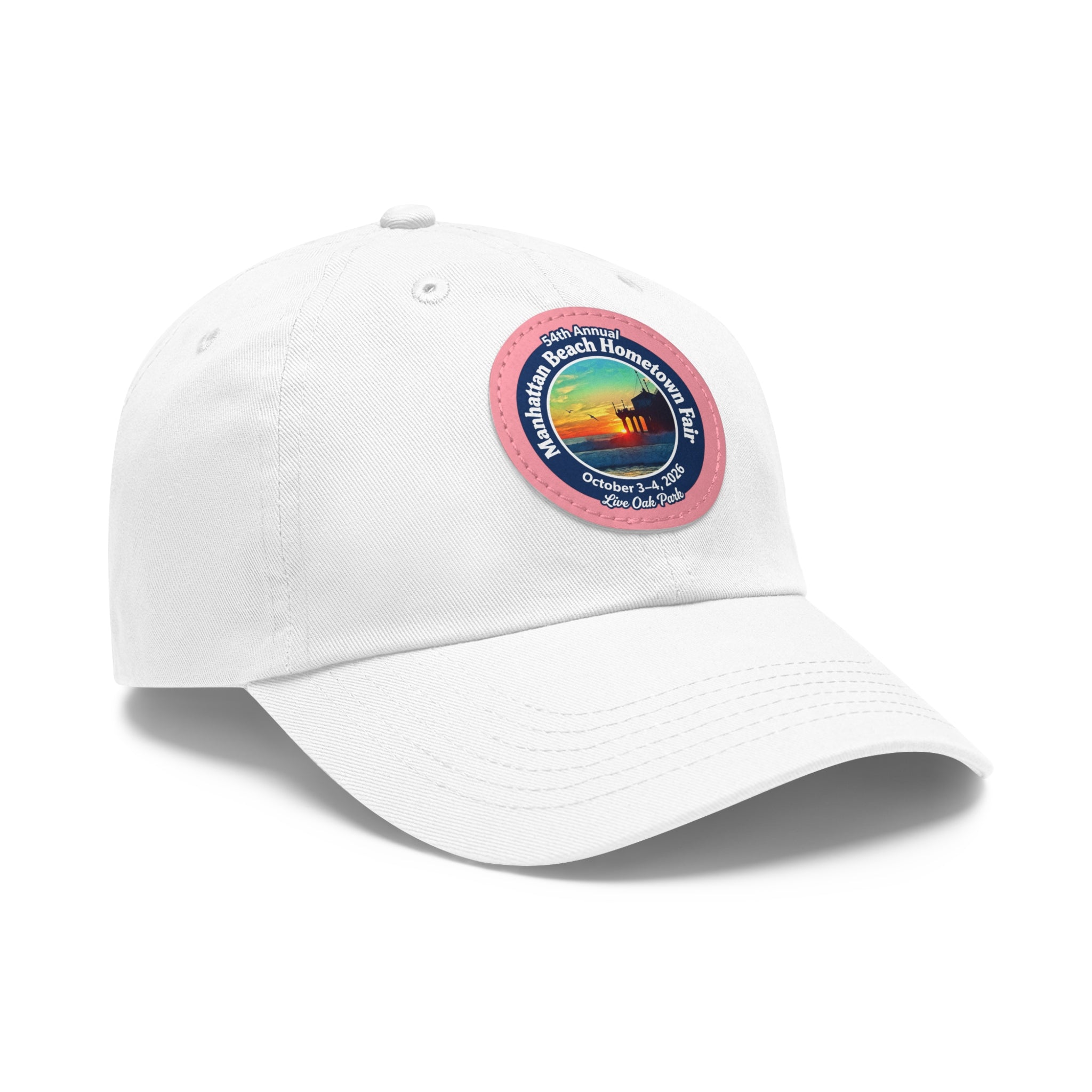 Manhattan Beach Hometown Fair 2026  Beach  Live Oak Park Annual Festival Round Leather Patch Hat