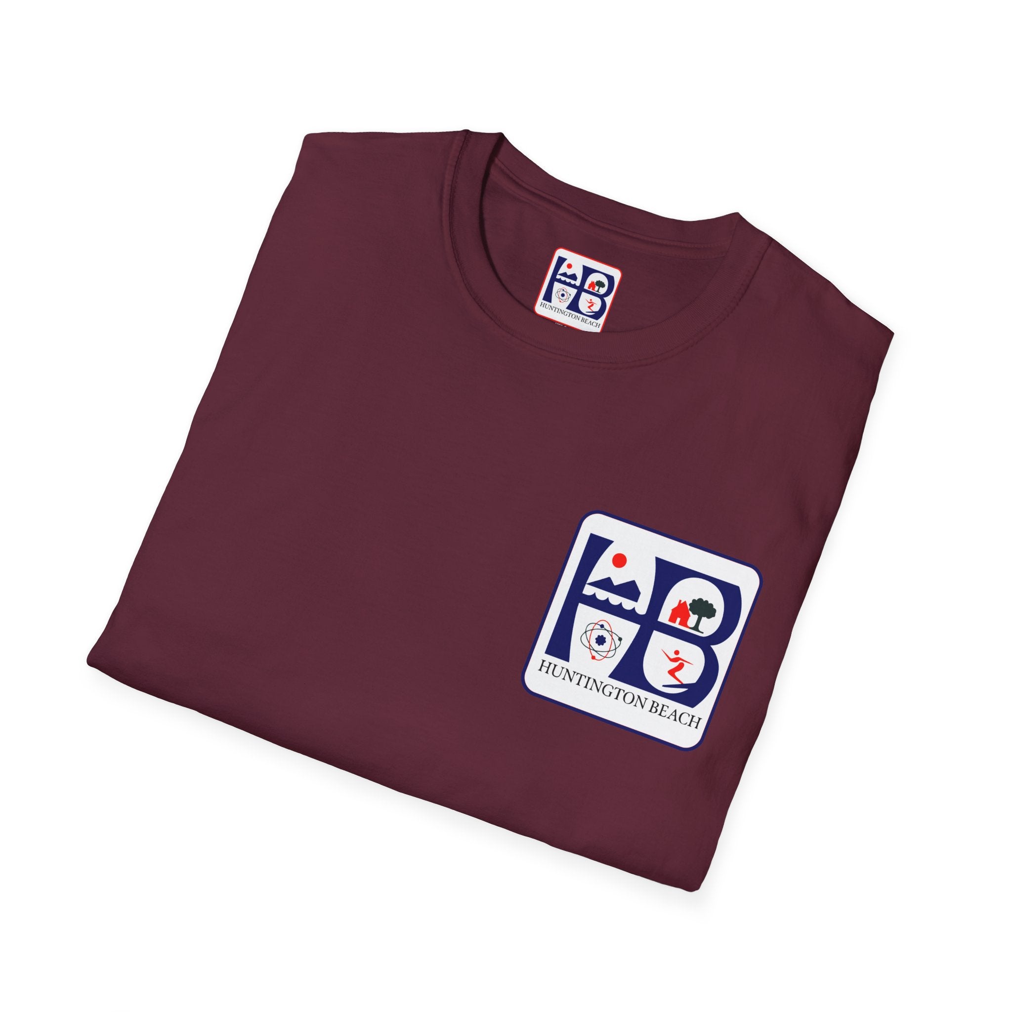 Huntington Beach Retro Logo T-Shirt — HB Surf & Sunset Tee (printed 3 side)