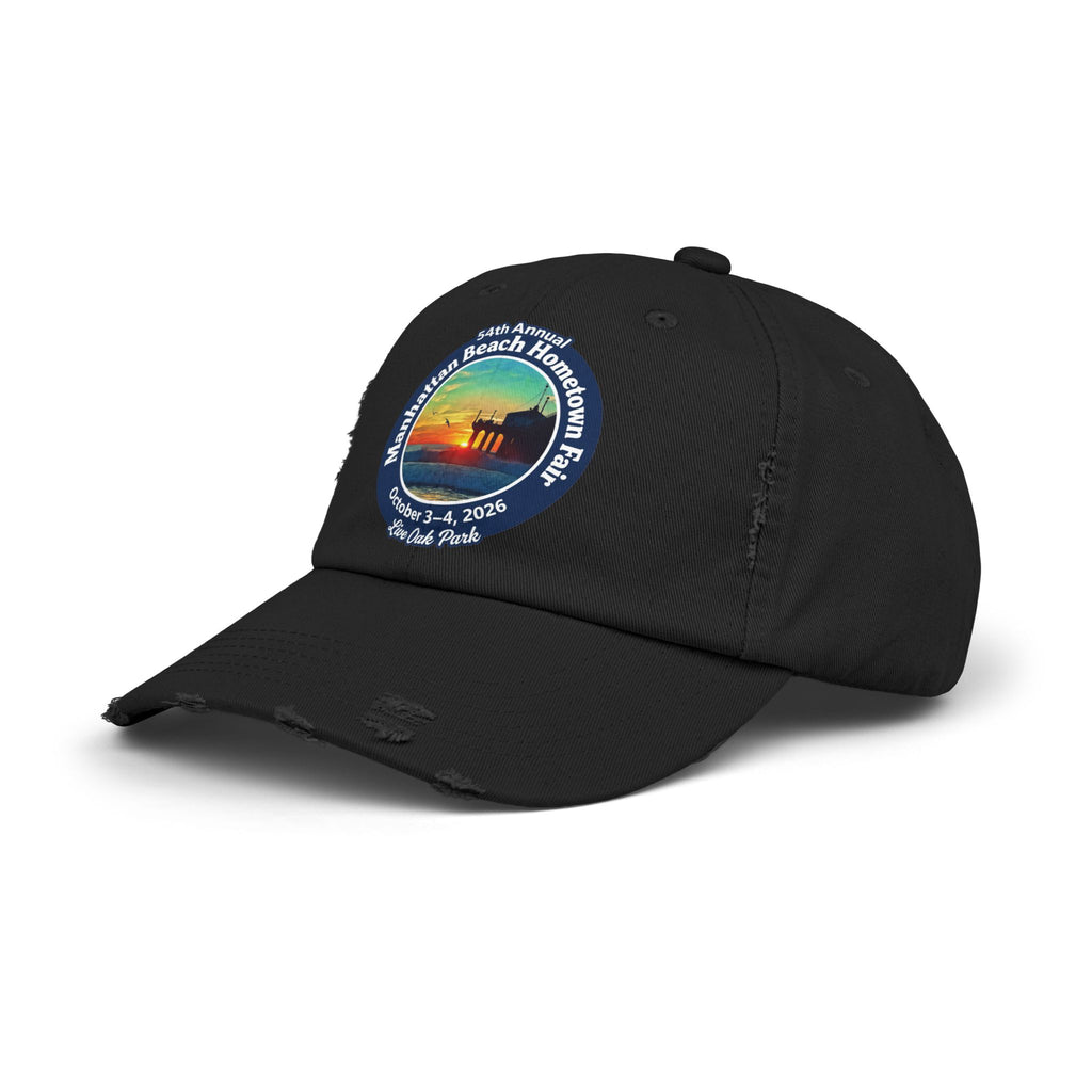 Distressed Baseball Cap - Manhattan Beach Hometown Fair 2026 Sunset Logo
