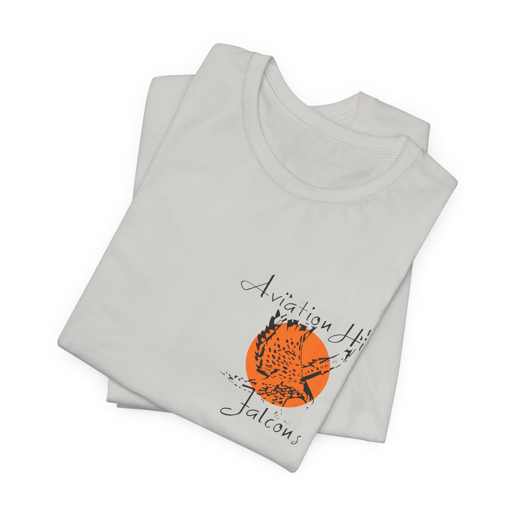 Aviation High School Signage Logo - Many Colors - Unisex Jersey Short Sleeve Tee