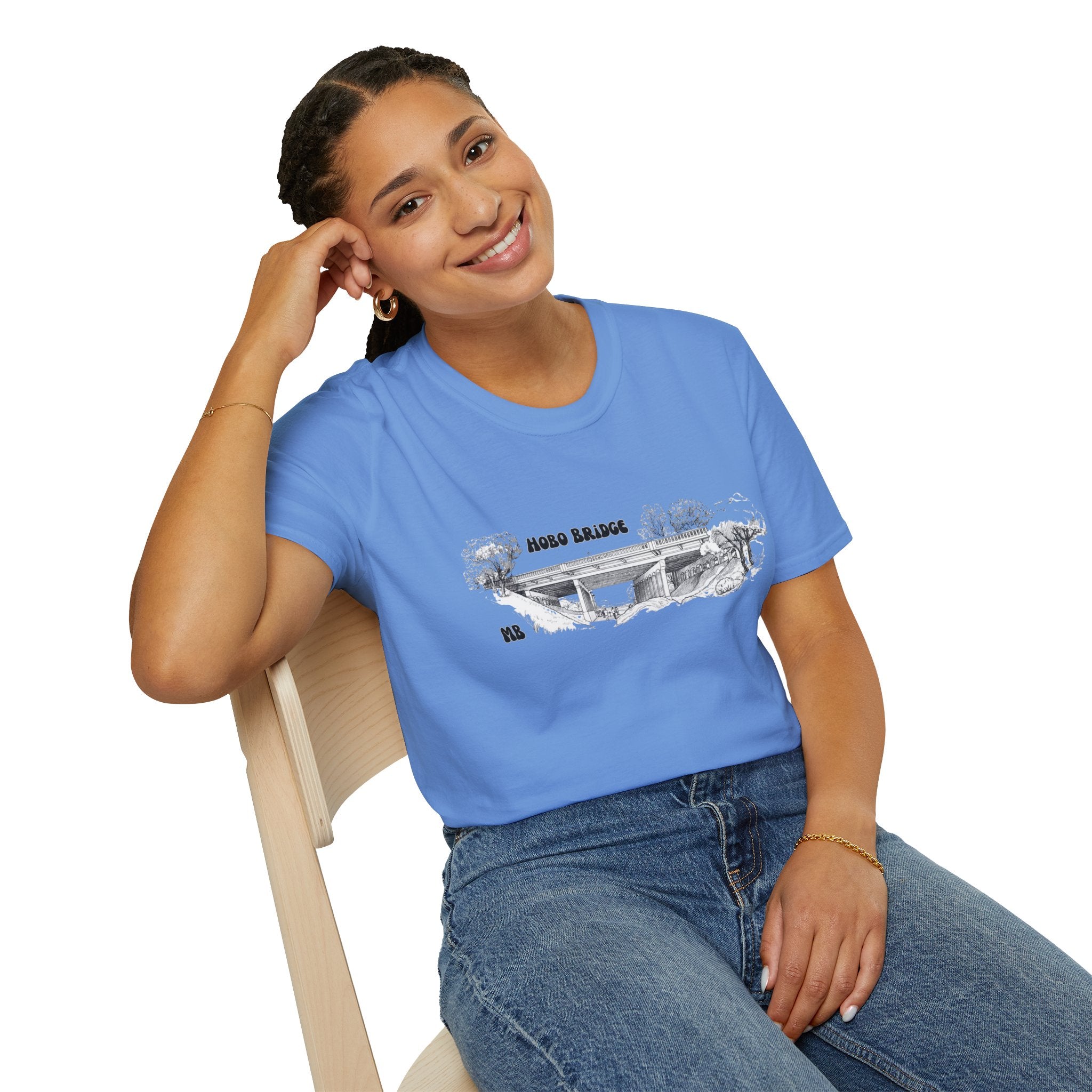 Hobo Bridge Manhattan Beach California Sketch T-Shirt | Hand-Drawn Bridge Illustration IYKYK