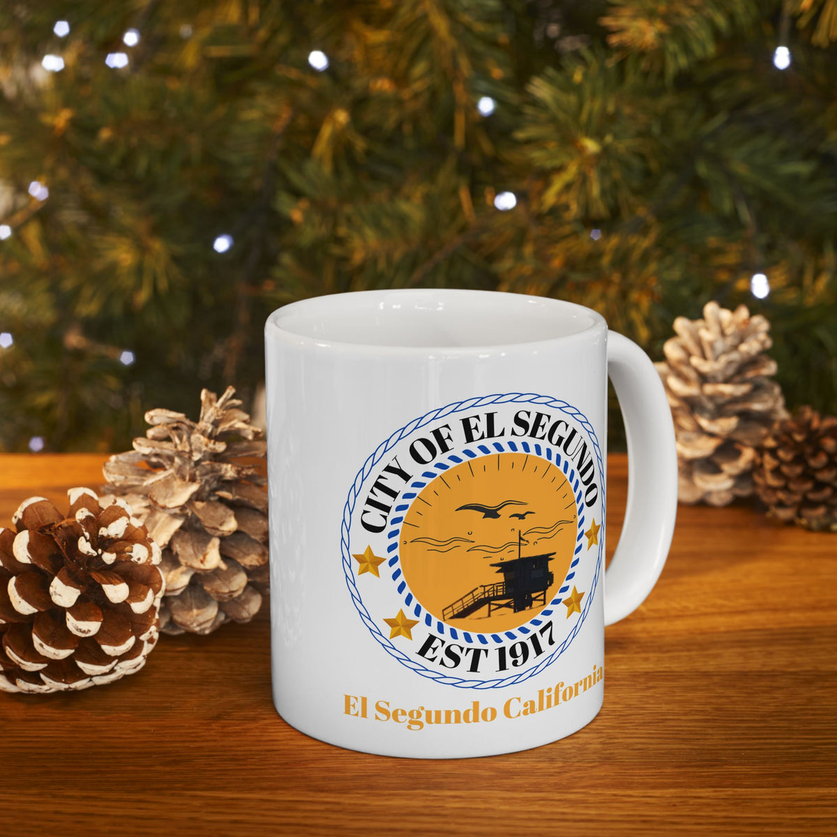 El Segundo California Seal Ceramic Mug — City Crest Coffee Cup (11oz, 15oz)