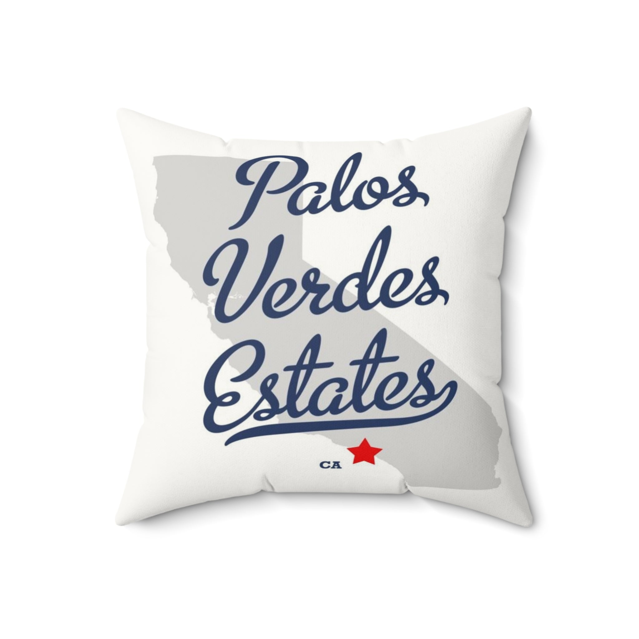 Palos Verdes Estates California Map - Faux Suede Square Pillow