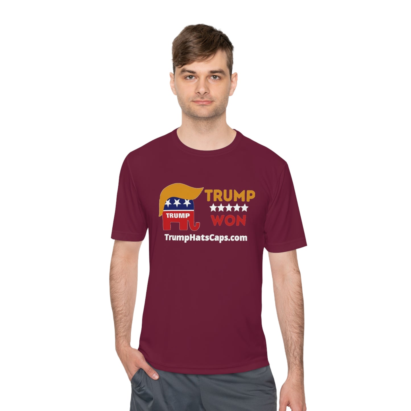 Trump Won TrumpHatsCaps.com Unisex Moisture Wicking Tee