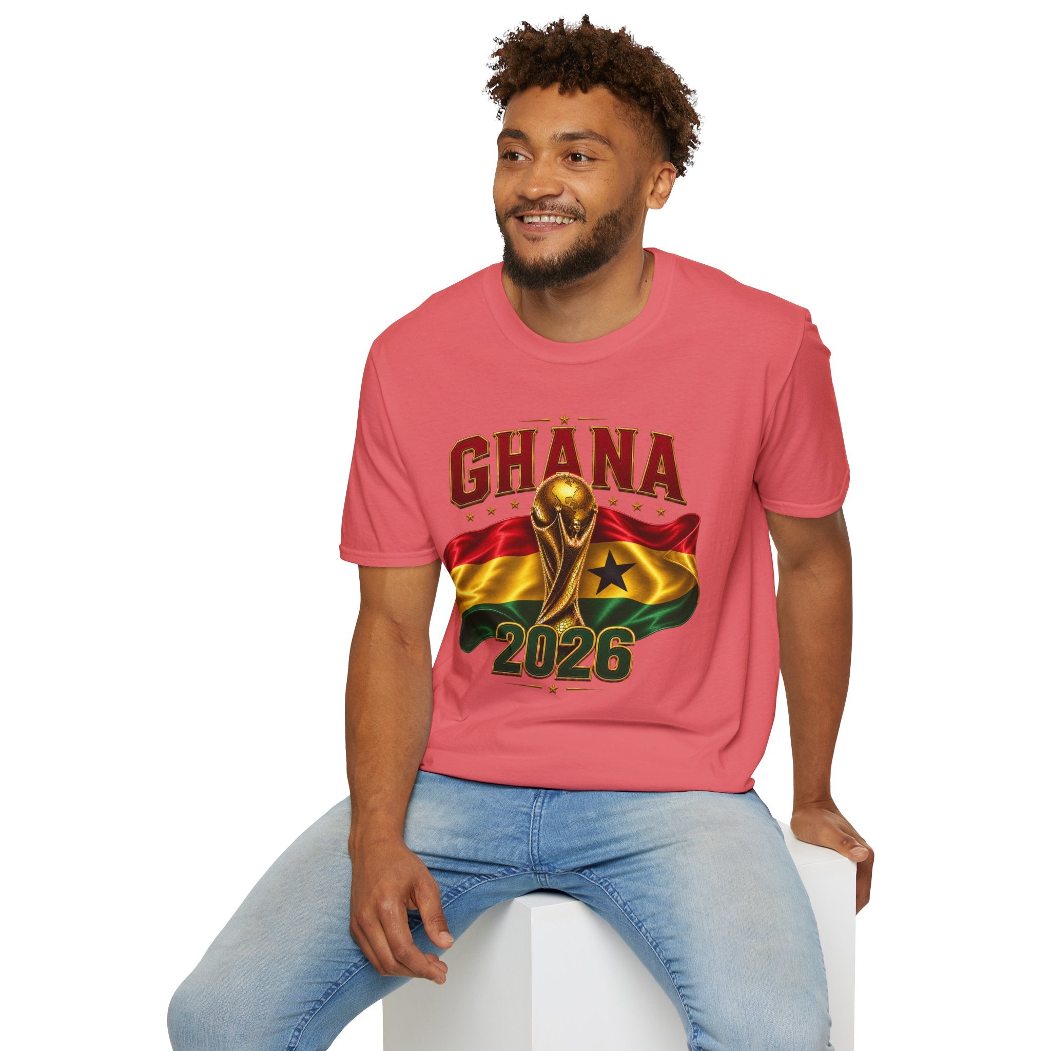 Ghana 2026 World Cup T-Shirt — Flag & Trophy Football Fan Tee