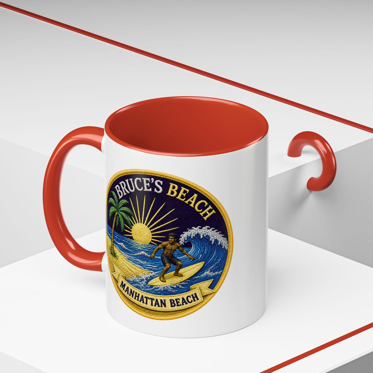Manhattan Beach Surf Mug — Bruce’s Beach Coffee Cup (11/15oz Accent)