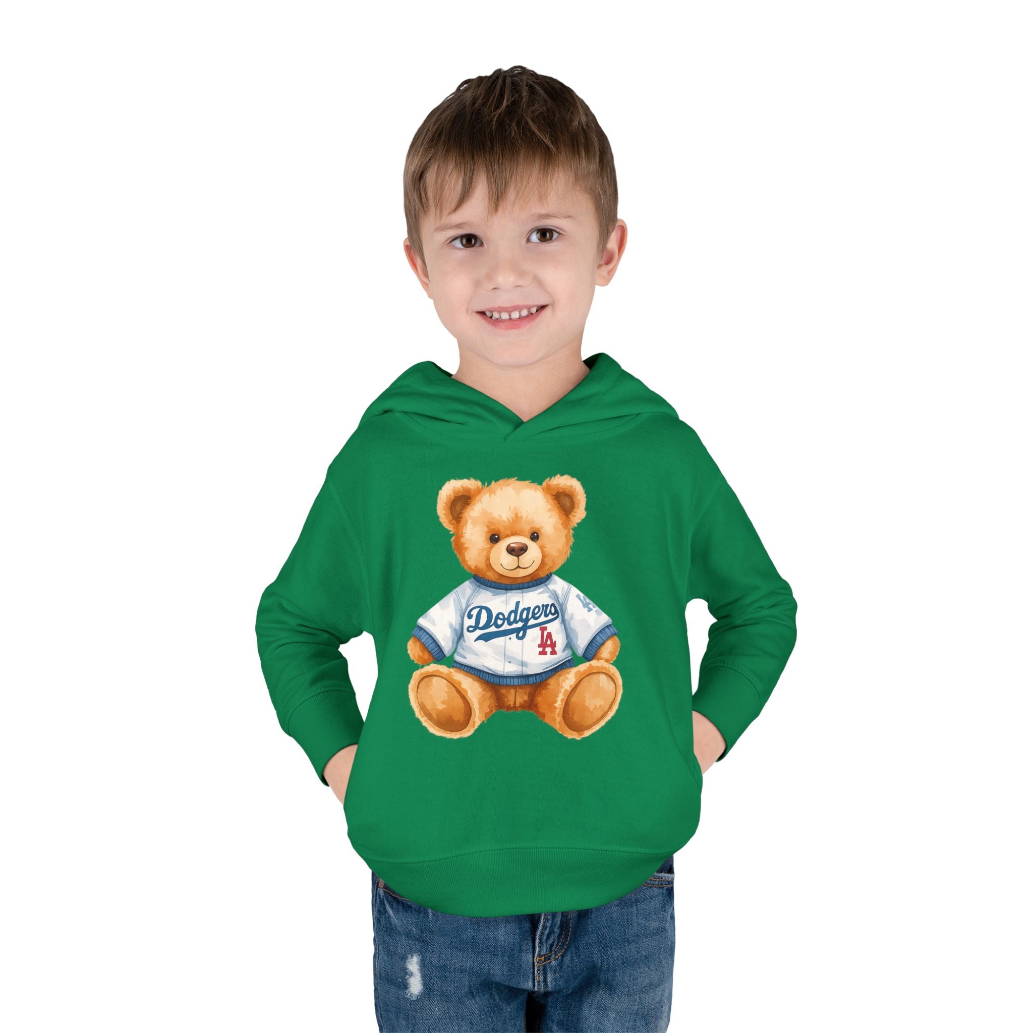 Teddy Bear in Jersey Hoodie | Toddler Pullover Fleece