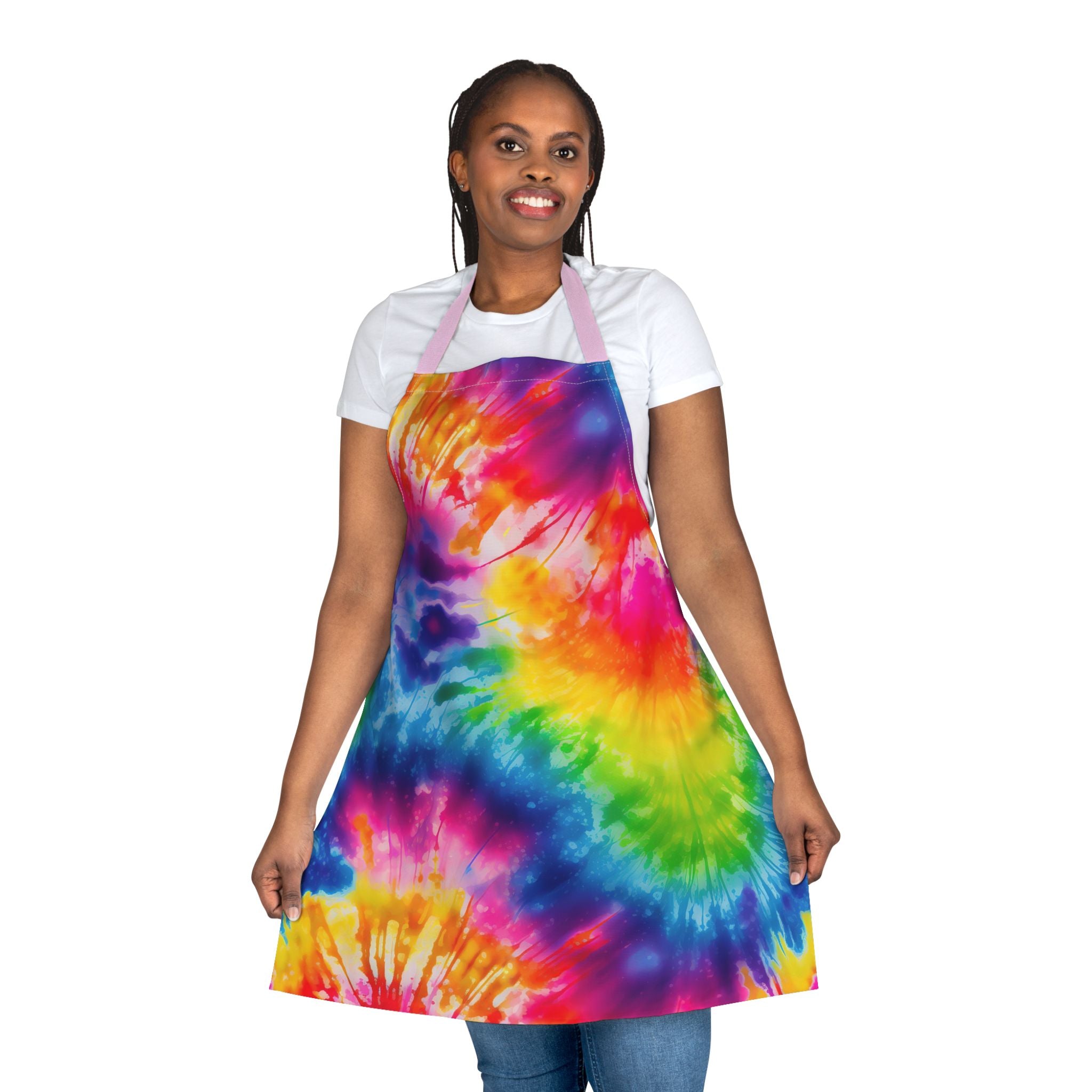 Tie-Dye Colorful Kitchen Apron – Bright Rainbow Cooking & BBQ Apron