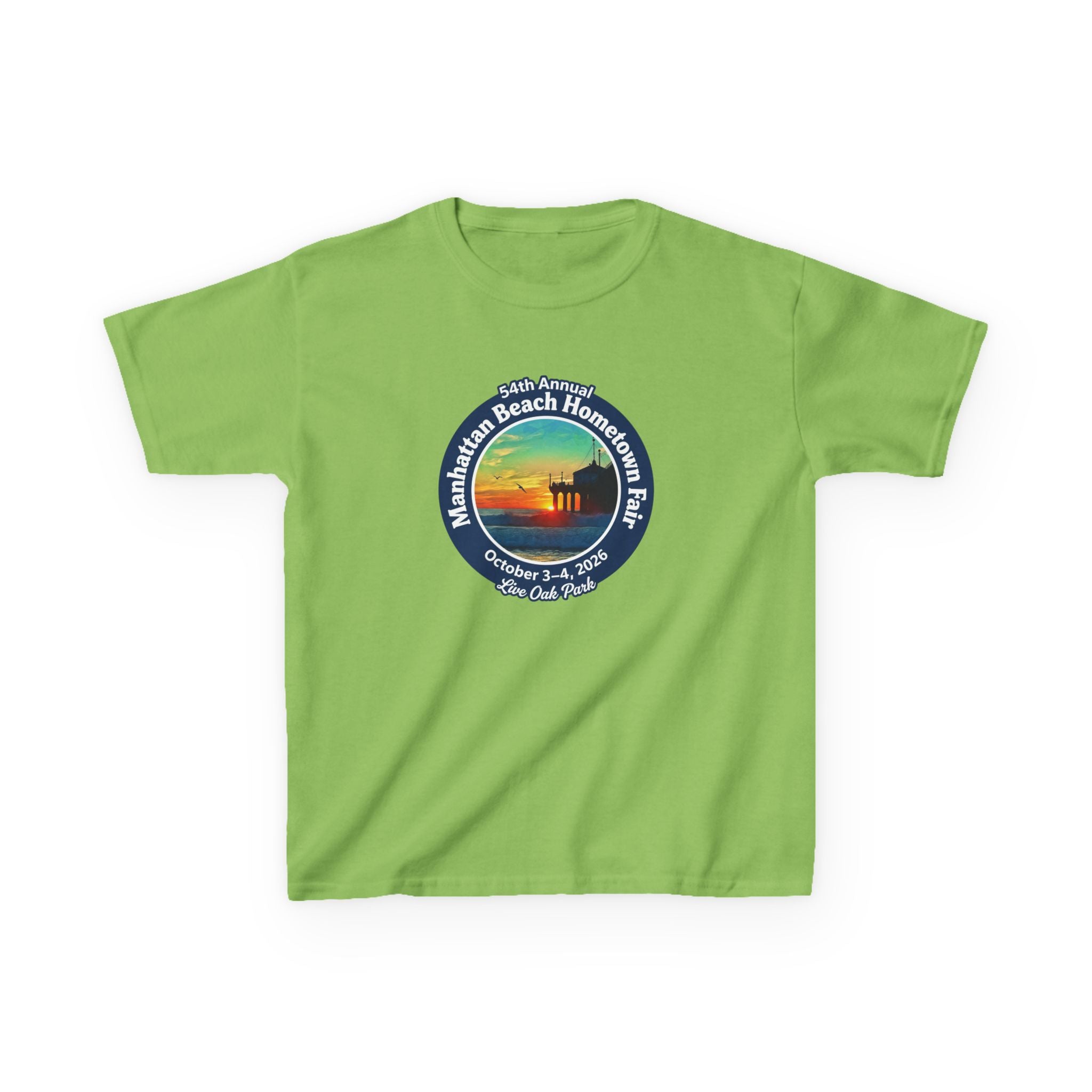 Kids Tee — Manhattan Beach Hometown Fair 2026 Sunset Logo