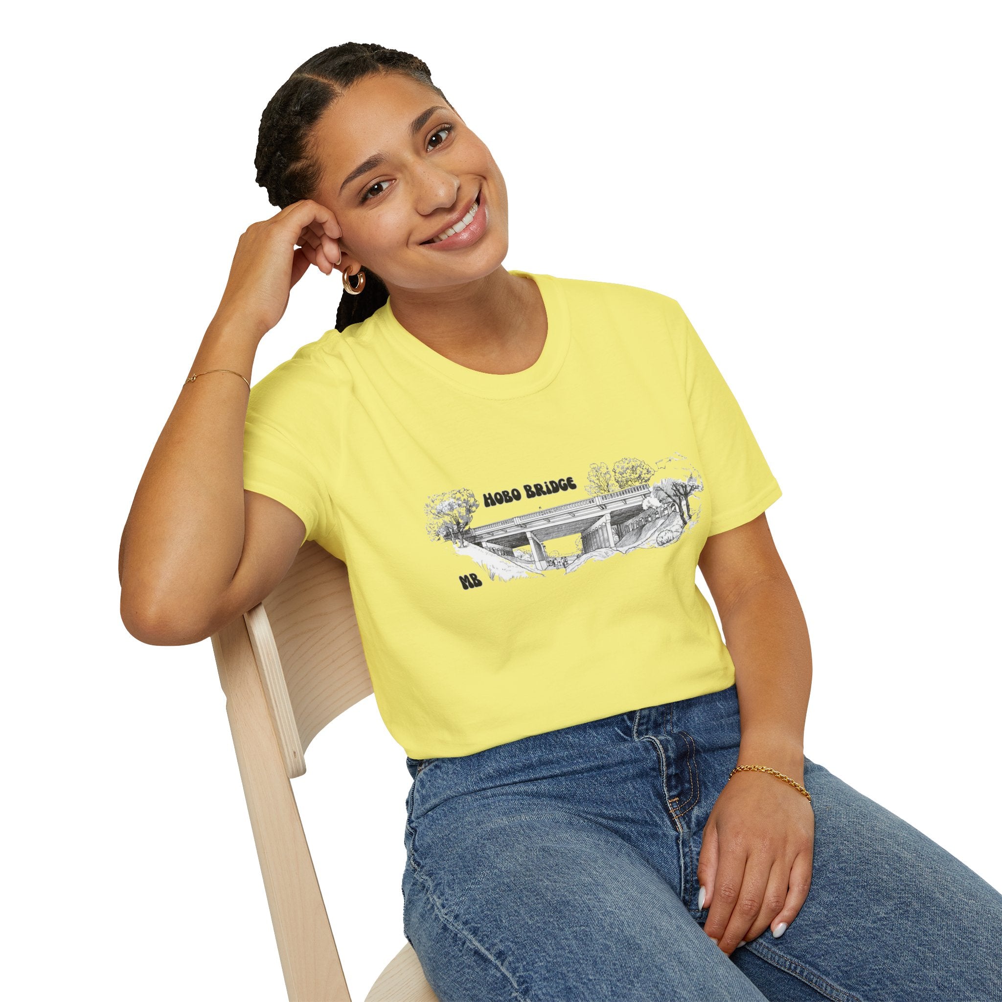 Hobo Bridge Manhattan Beach California Sketch T-Shirt | Hand-Drawn Bridge Illustration IYKYK