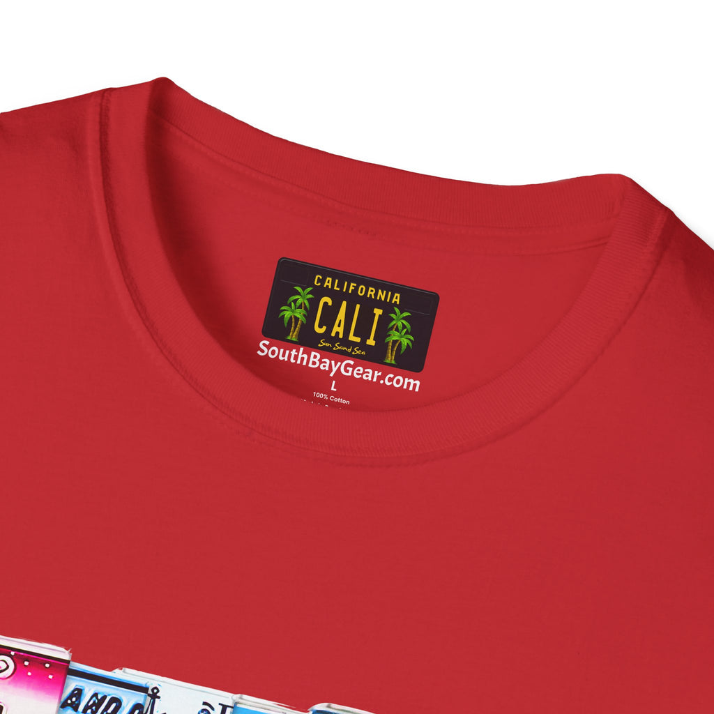 California License Plate Letters T-Shirt | Vintage Road Trip State Tee