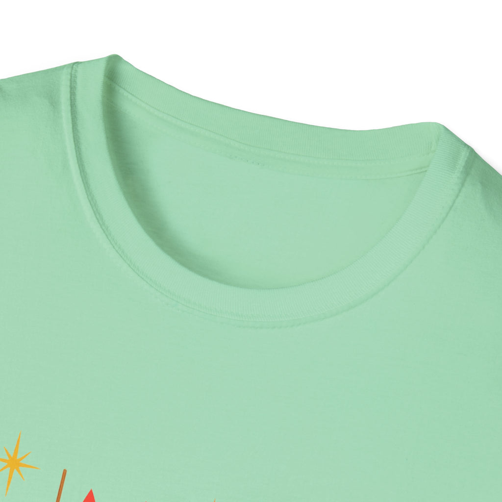 Retro Mid-Century Cats T-Shirt | Colorful Stylized Cat Illustration