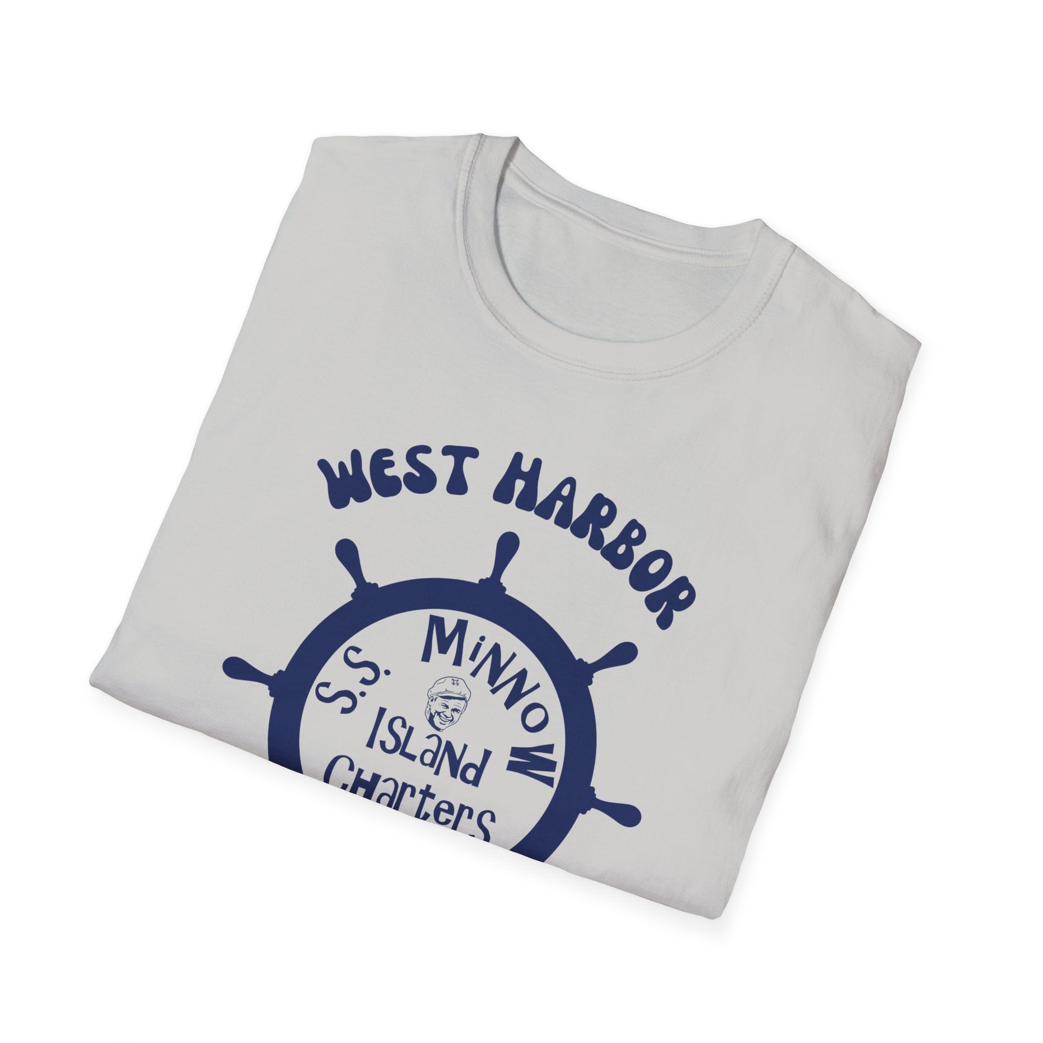 West Harbor San Pedro Ship Wheel Minno Island Charters T-Shirt | 3 Hour Tours