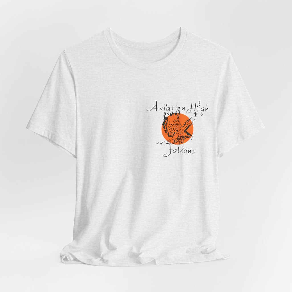 Aviation High School Signage Logo - Many Colors - Unisex Jersey Short Sleeve Tee