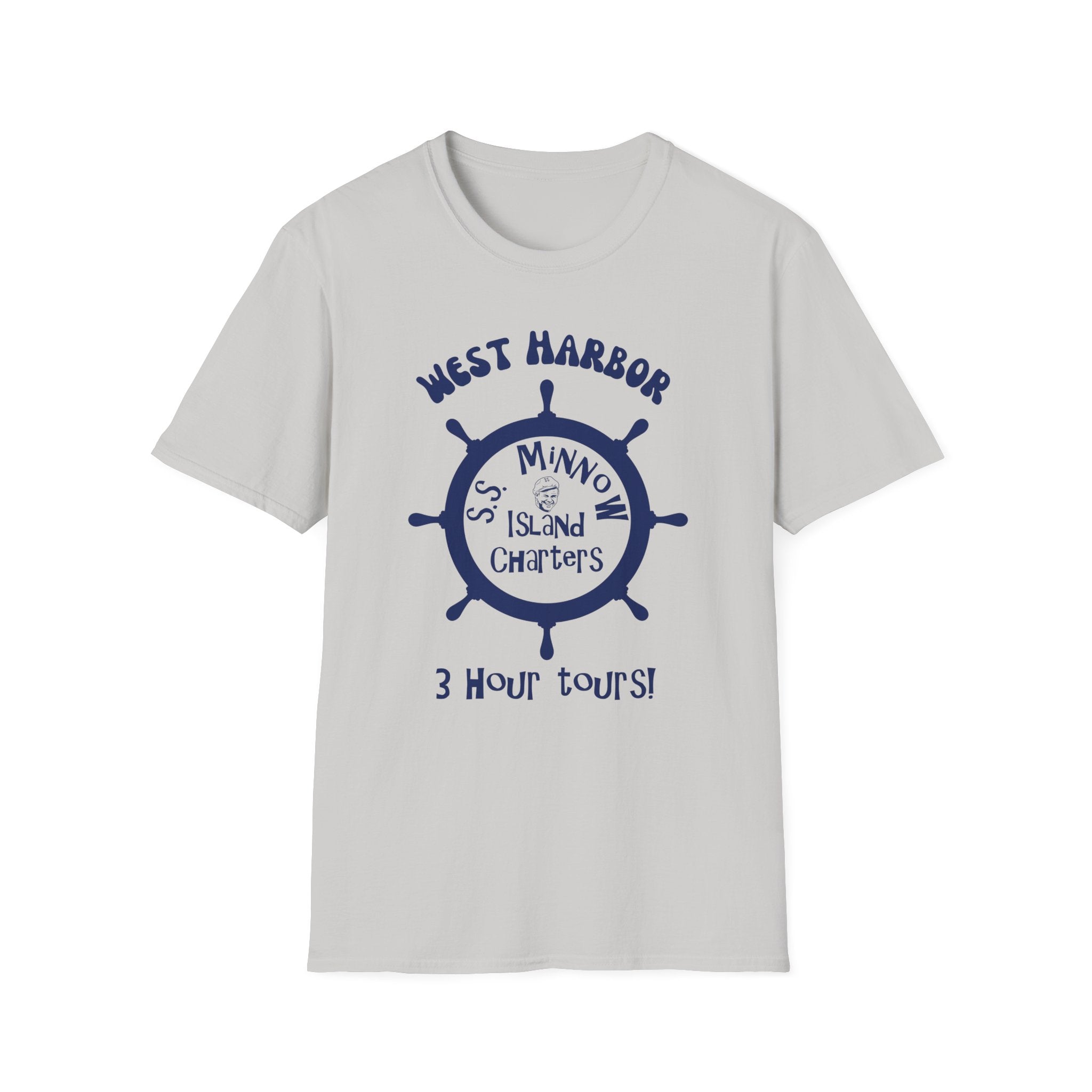 West Harbor San Pedro Ship Wheel Minno Island Charters T-Shirt | 3 Hour Tours