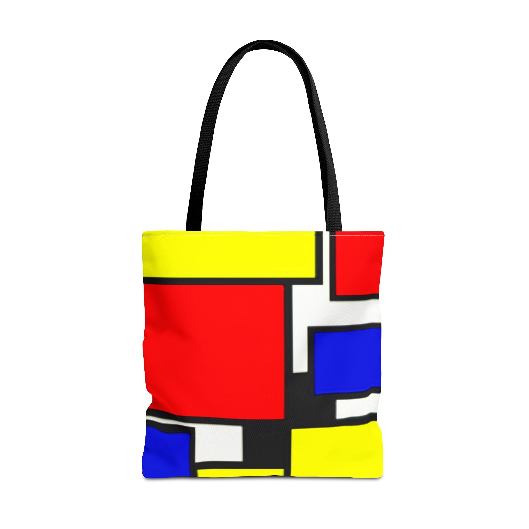 C'mon Get Happy Primary Color Geometric Grid Tote Bag | 1970s Abstract Art