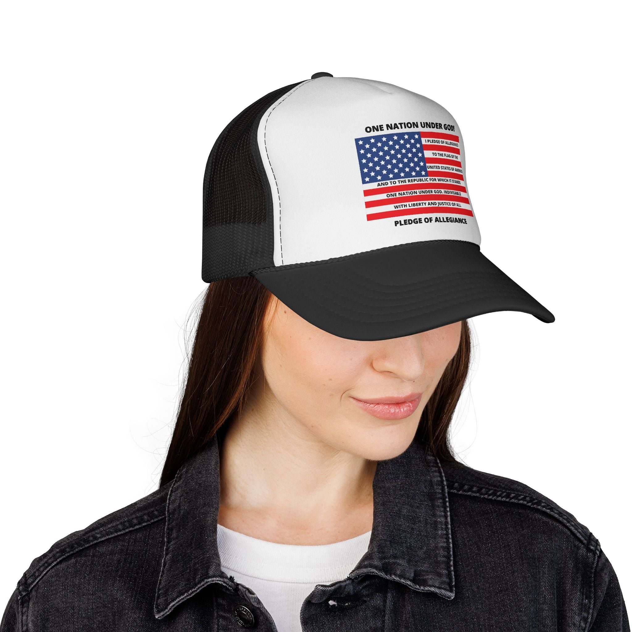 Pledge of Allegiance Trucker Cap — "One Nation Under GOD" Patriotic Hat