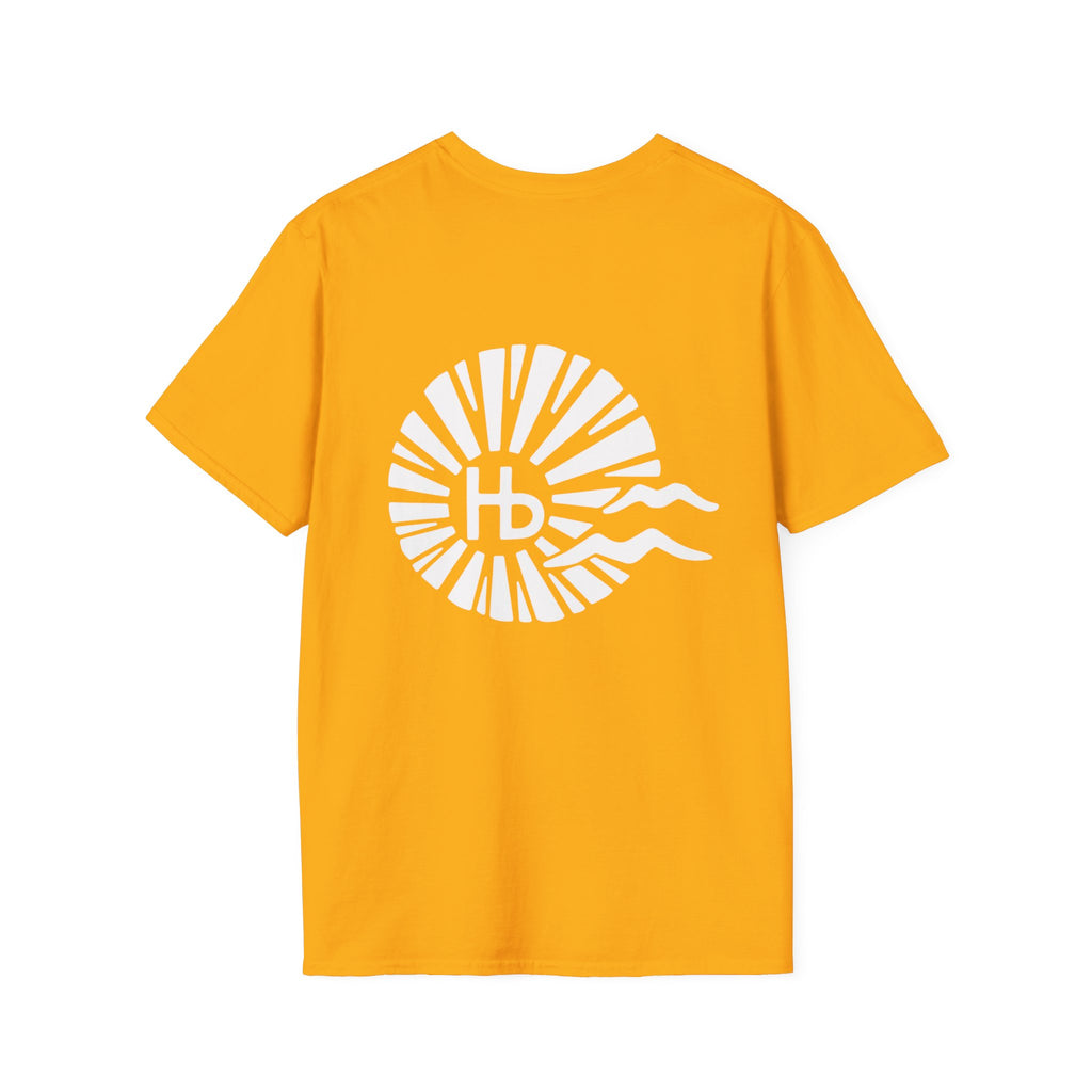 Hermosa Beach Sunburst Wave T-Shirt (printed front back neck) | Hb Minimal Logo Tee