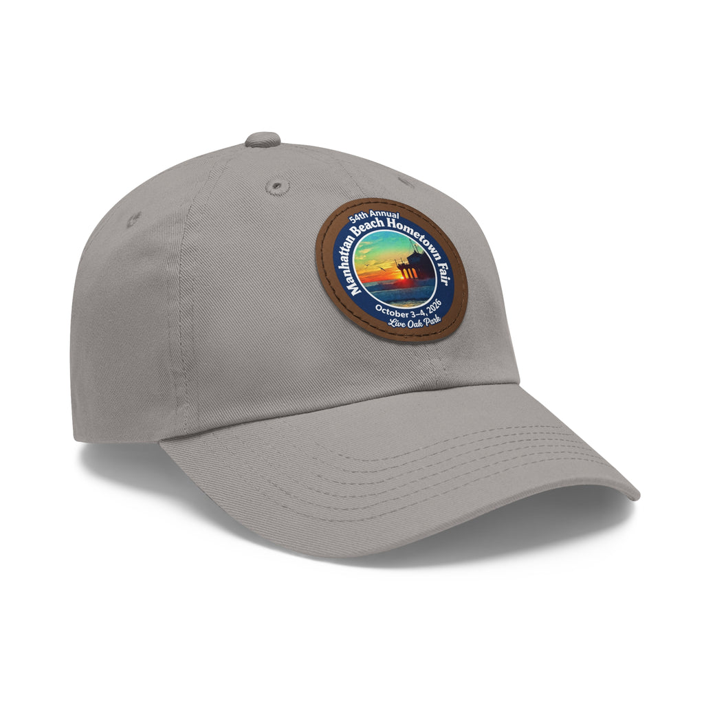 Manhattan Beach Hometown Fair 2026  Beach  Live Oak Park Annual Festival Round Leather Patch Hat