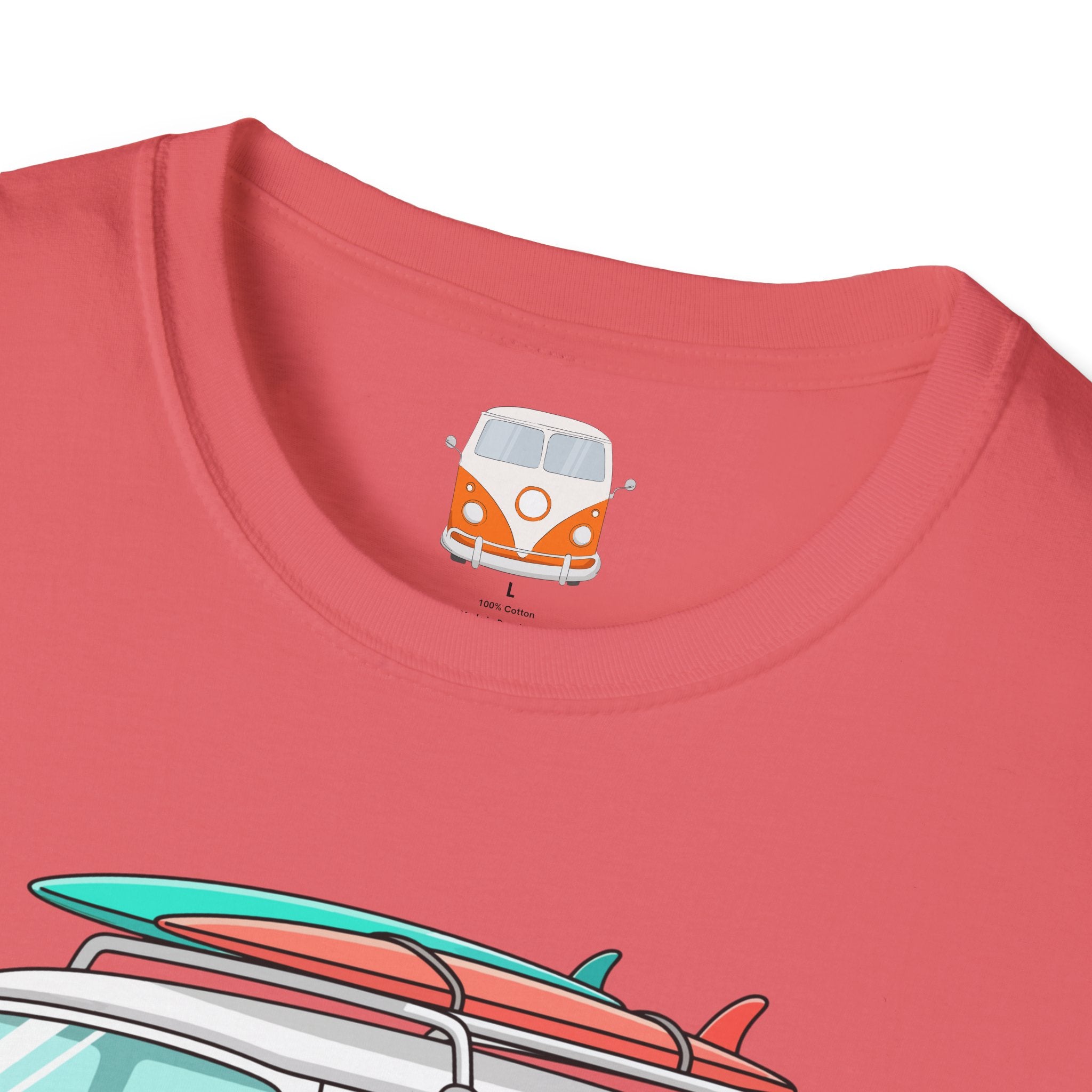 Retro Surf VW Van T-Shirt | Vintage Camper Bus Beach Tee Original Bare Feet