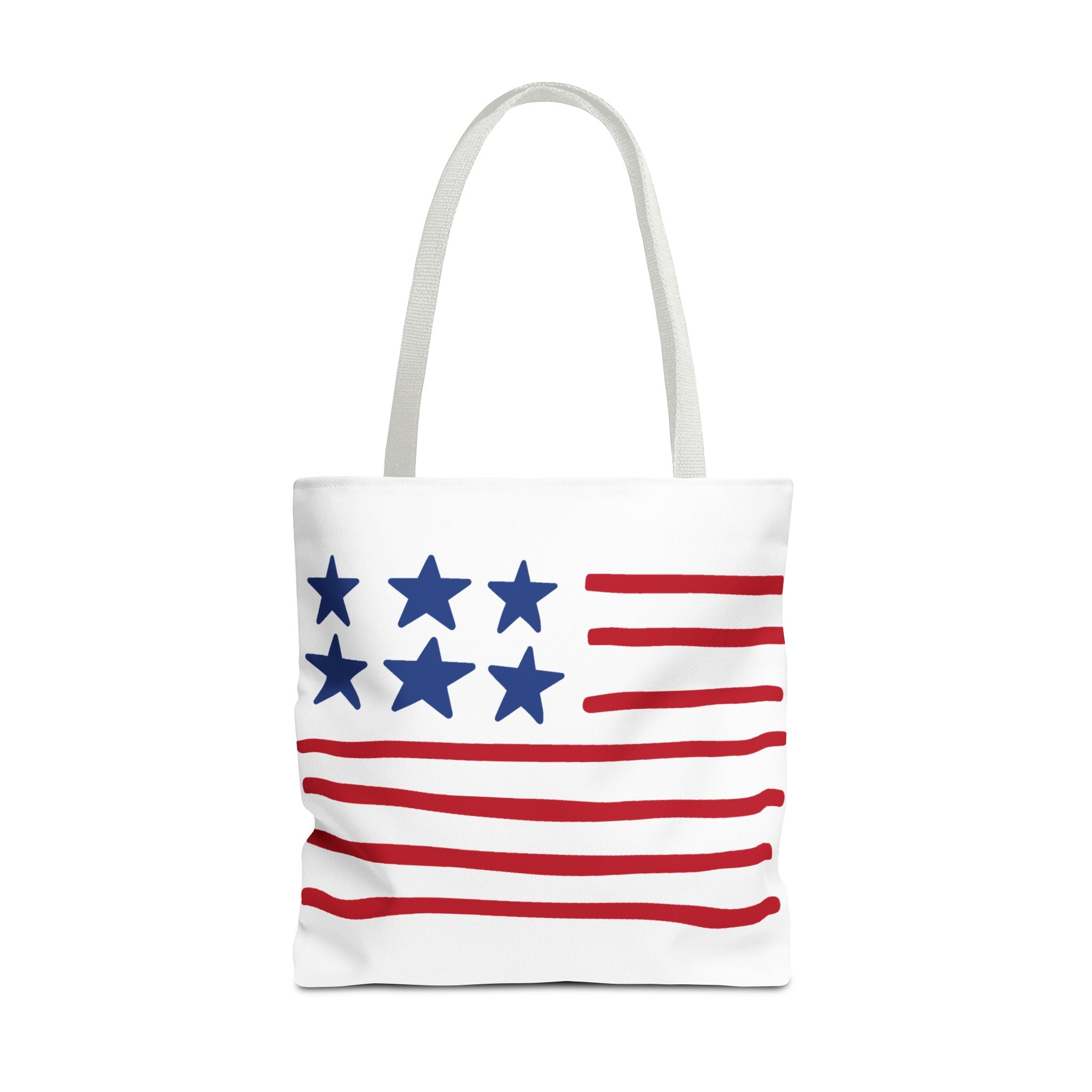 American Flag Stars & Stripes Tote Bag — Patriotic Canvas Beach Grocery Bag