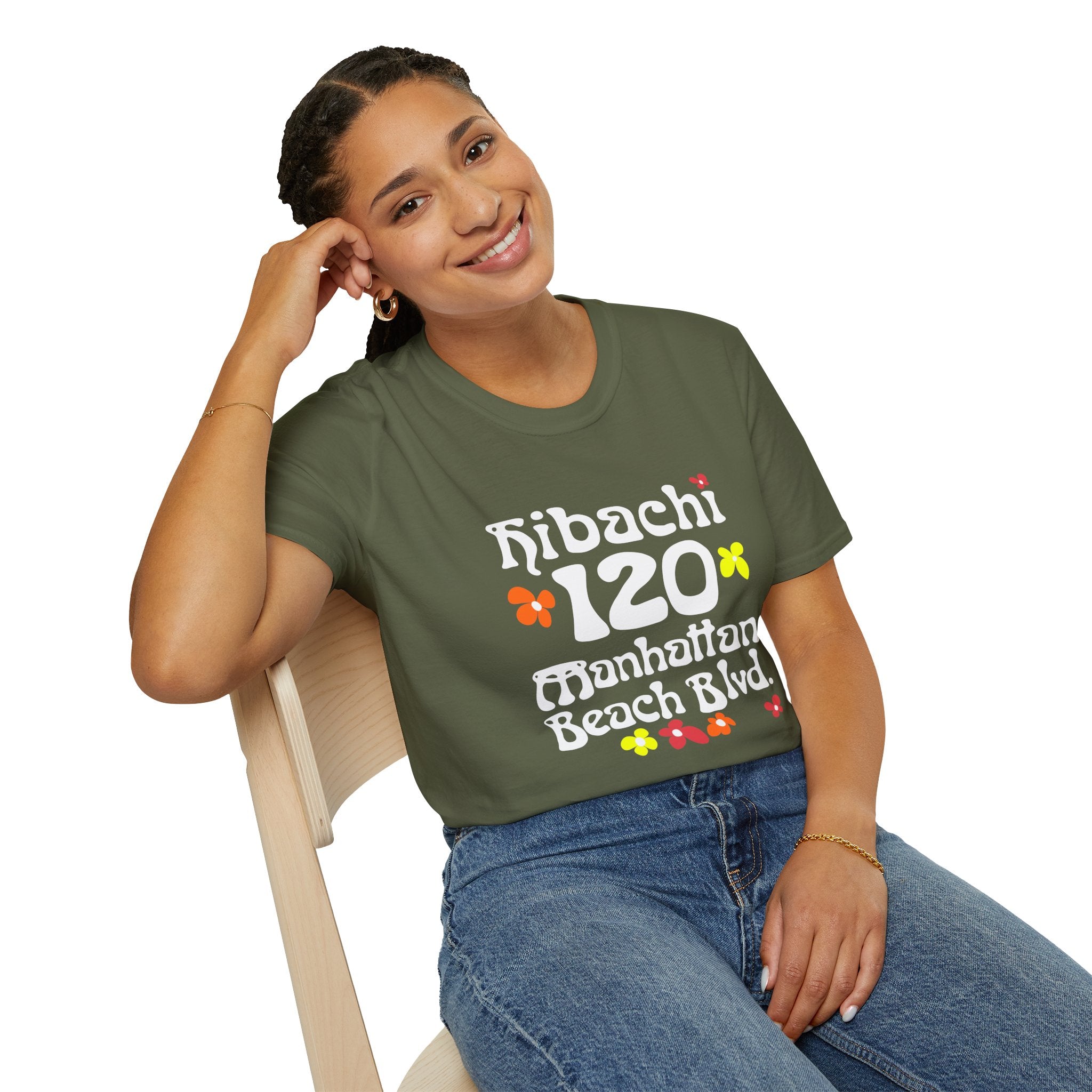 Hibachi 120 Manhattan Beach Blvd Restaurant #OldSchool T-Shirt — Retro Floral Surf Tee "Gone But Not Forgotten"