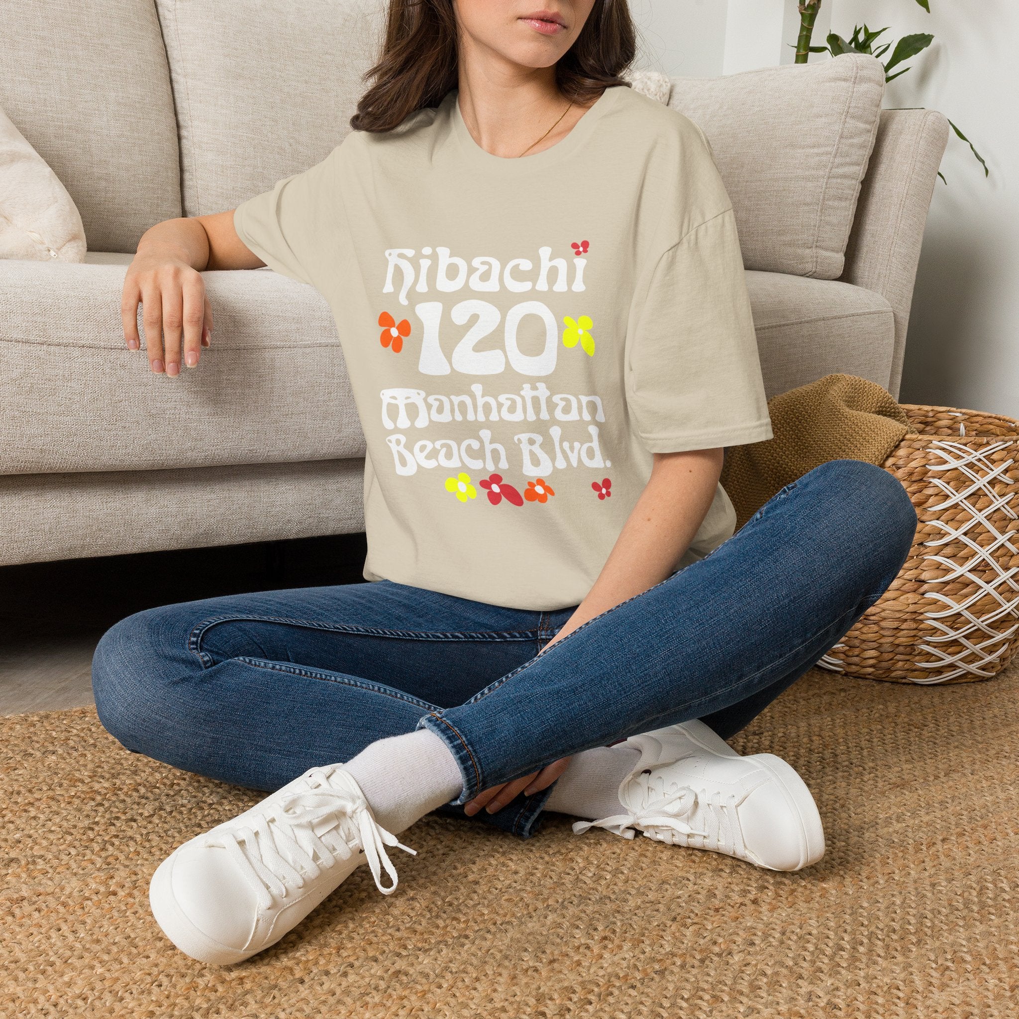 Hibachi 120 Manhattan Beach Blvd Restaurant #OldSchool T-Shirt — Retro Floral Surf Tee "Gone But Not Forgotten"