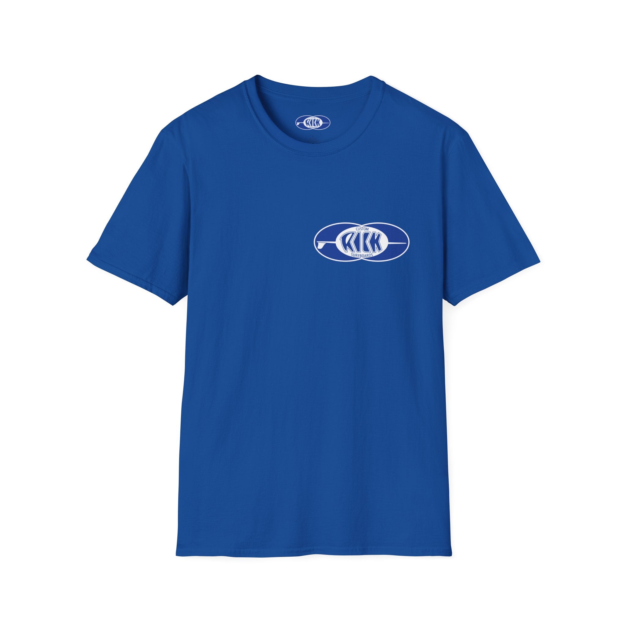 RICK SURFBOARDS Unisex Softstyle T-Shirt, Mens Womens Tee, Many Colors Tagged Front Back Print