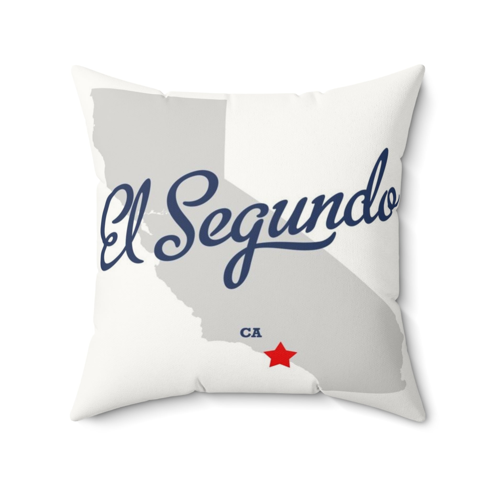 El Segundo California Map - Faux Suede Square Pillow