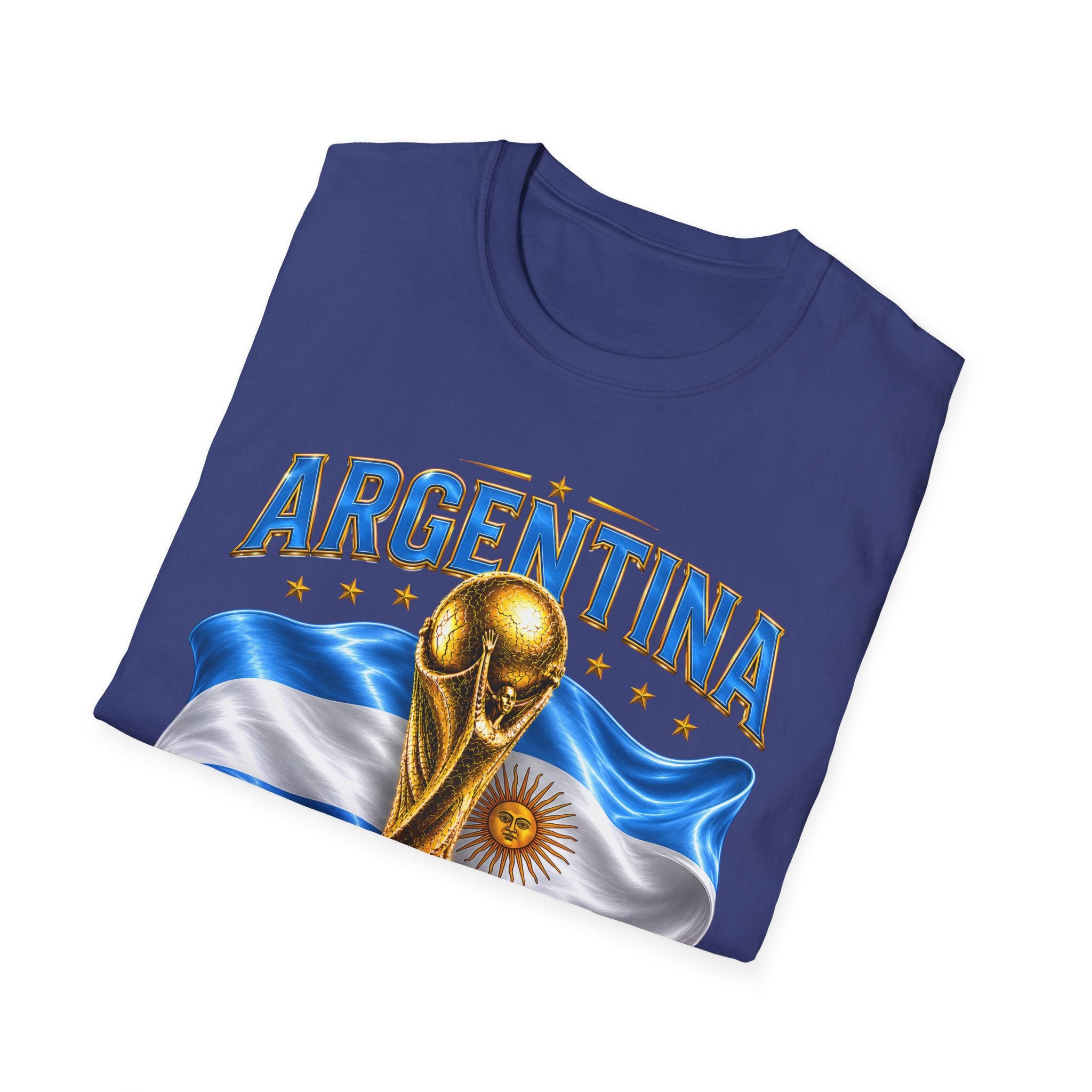 Argentina 2026 World Cup T-Shirt — Golden Trophy & Flag Soccer Fan Tee