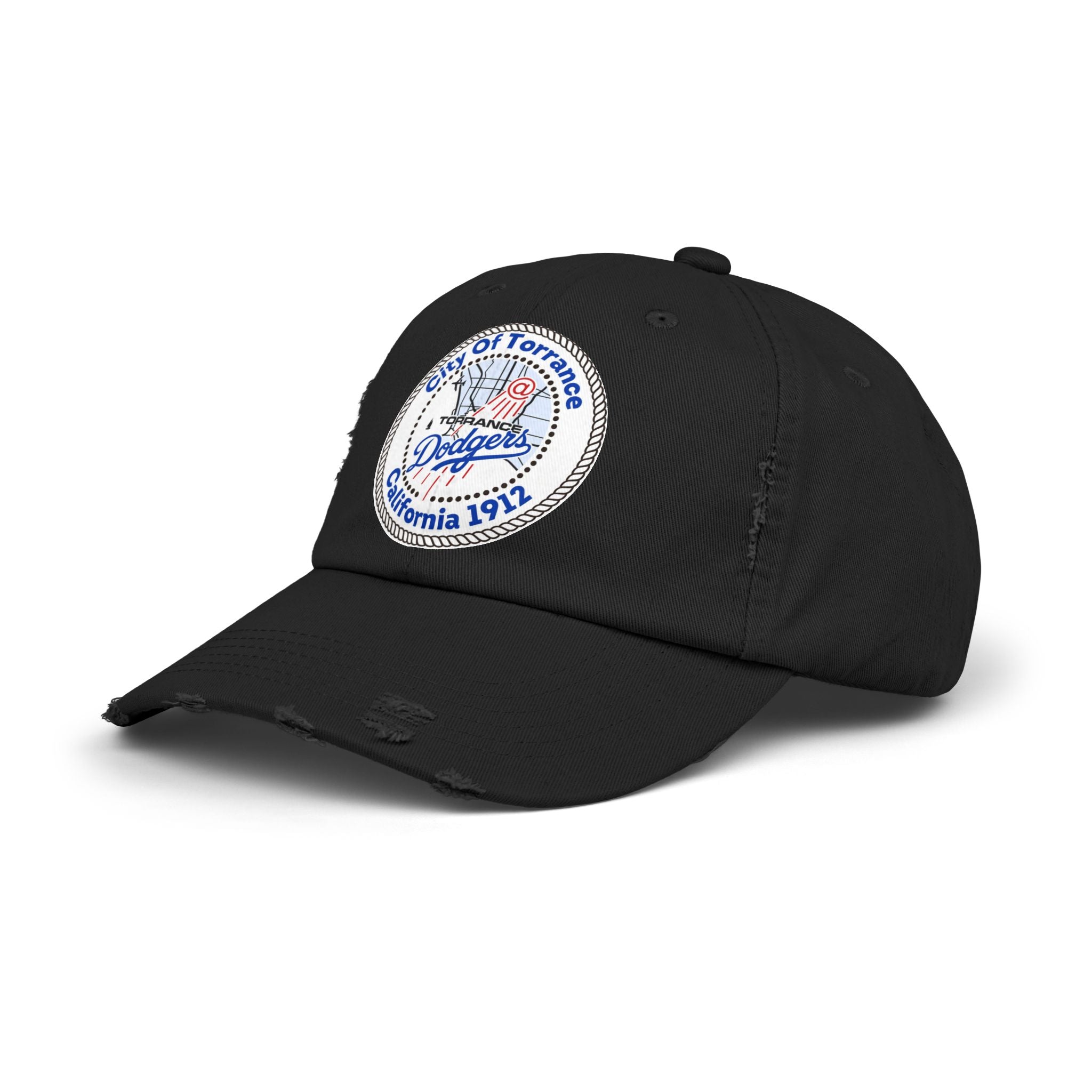 Distressed Baseball Cap with Torrance Dodgers Patch