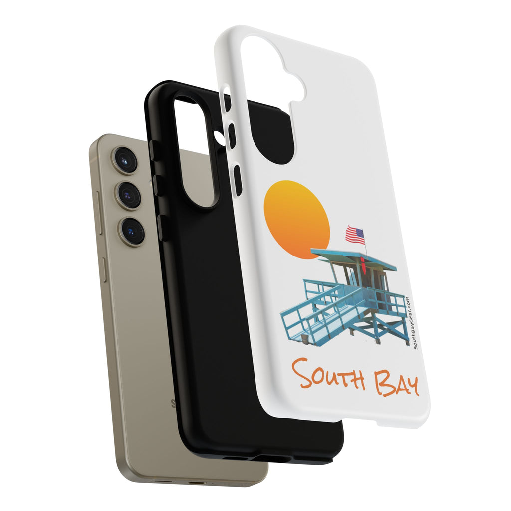 South Bay Lifeguard Stand with American Flag Tough Phone Cases