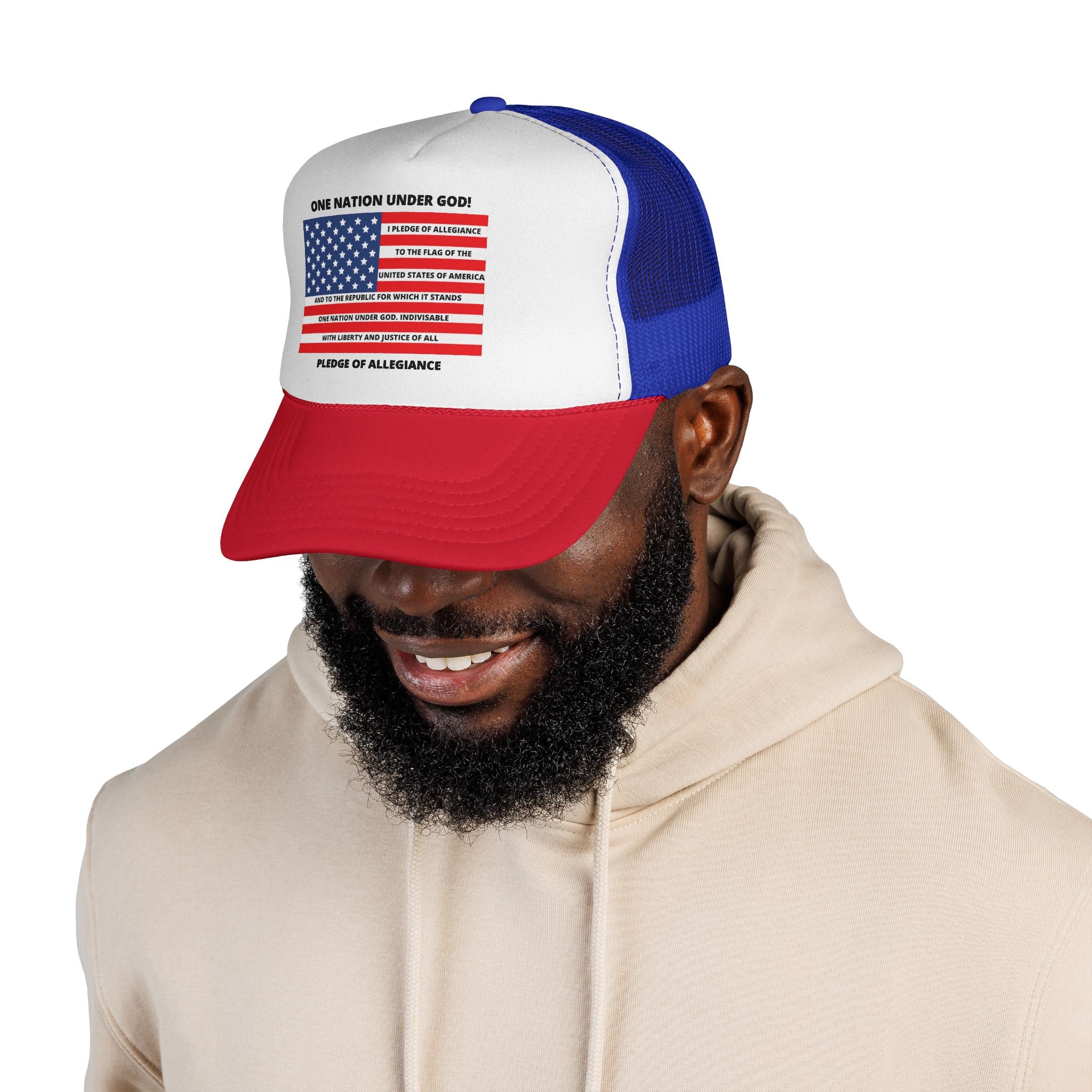 Pledge of Allegiance Trucker Cap — "One Nation Under GOD" Patriotic Hat