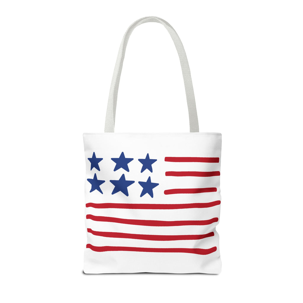American Flag Stars & Stripes Tote Bag — Patriotic Canvas Beach Grocery Bag