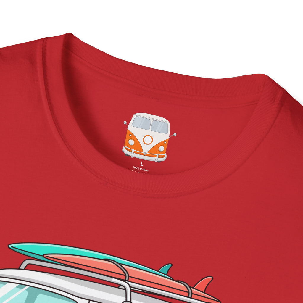 Retro Surf VW Van T-Shirt | Vintage Camper Bus Beach Tee Original Bare Feet