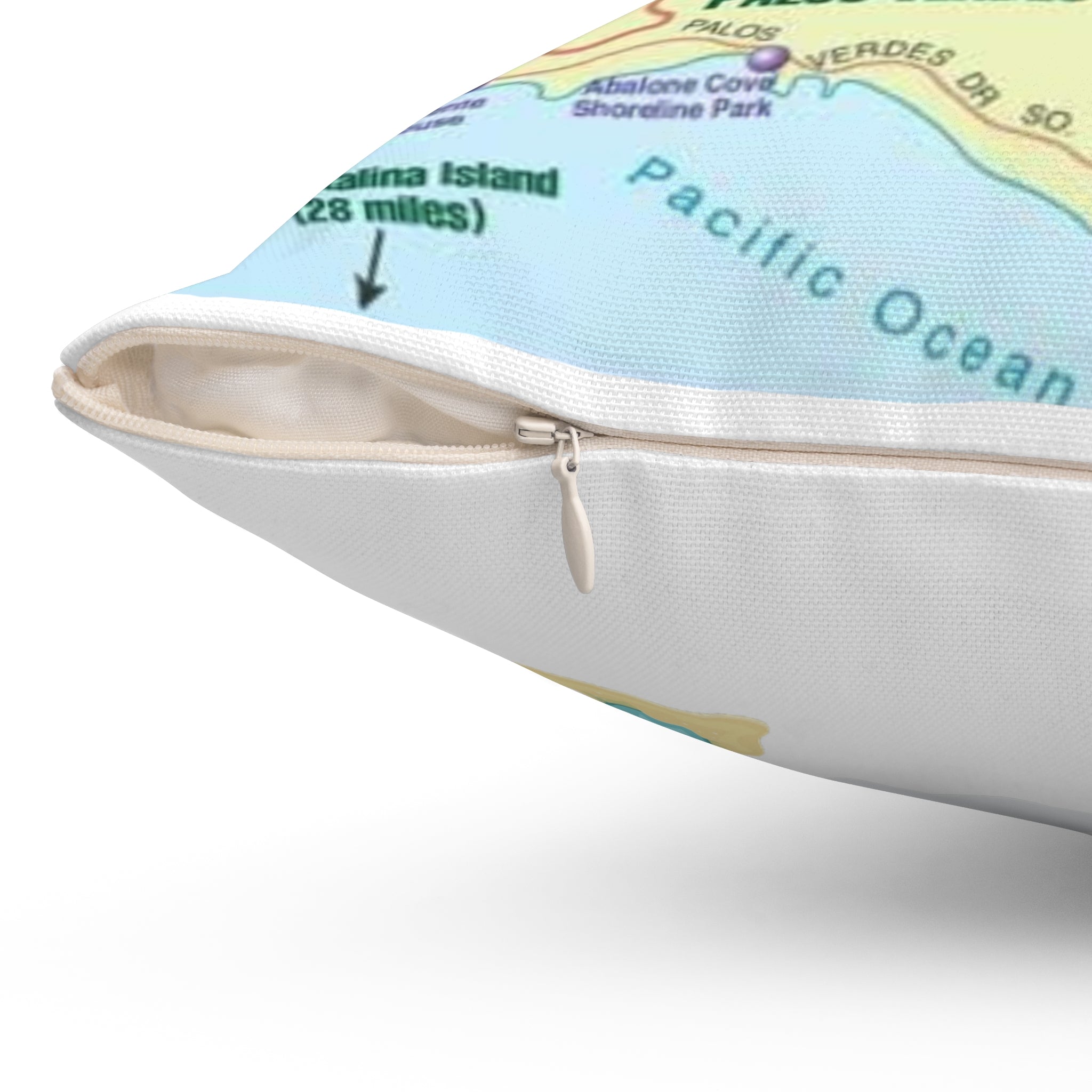 Manhattan Beach California 90266 MAP Spun Polyester Square Pillow