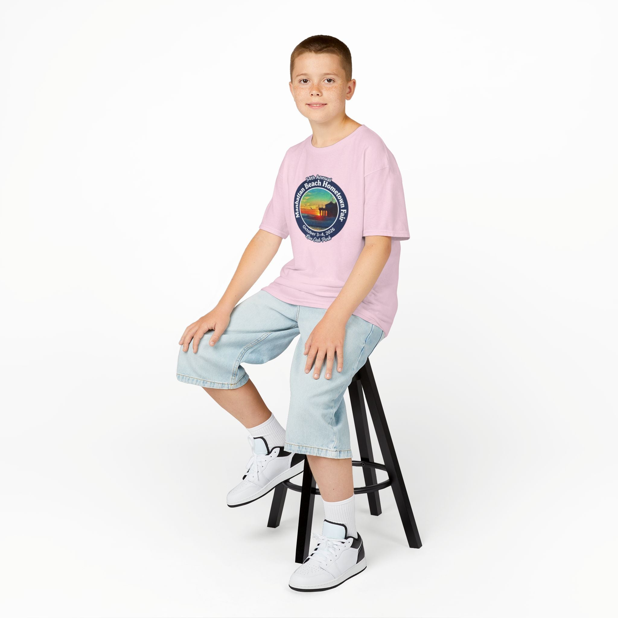 Kids Tee — Manhattan Beach Hometown Fair 2026 Sunset Logo