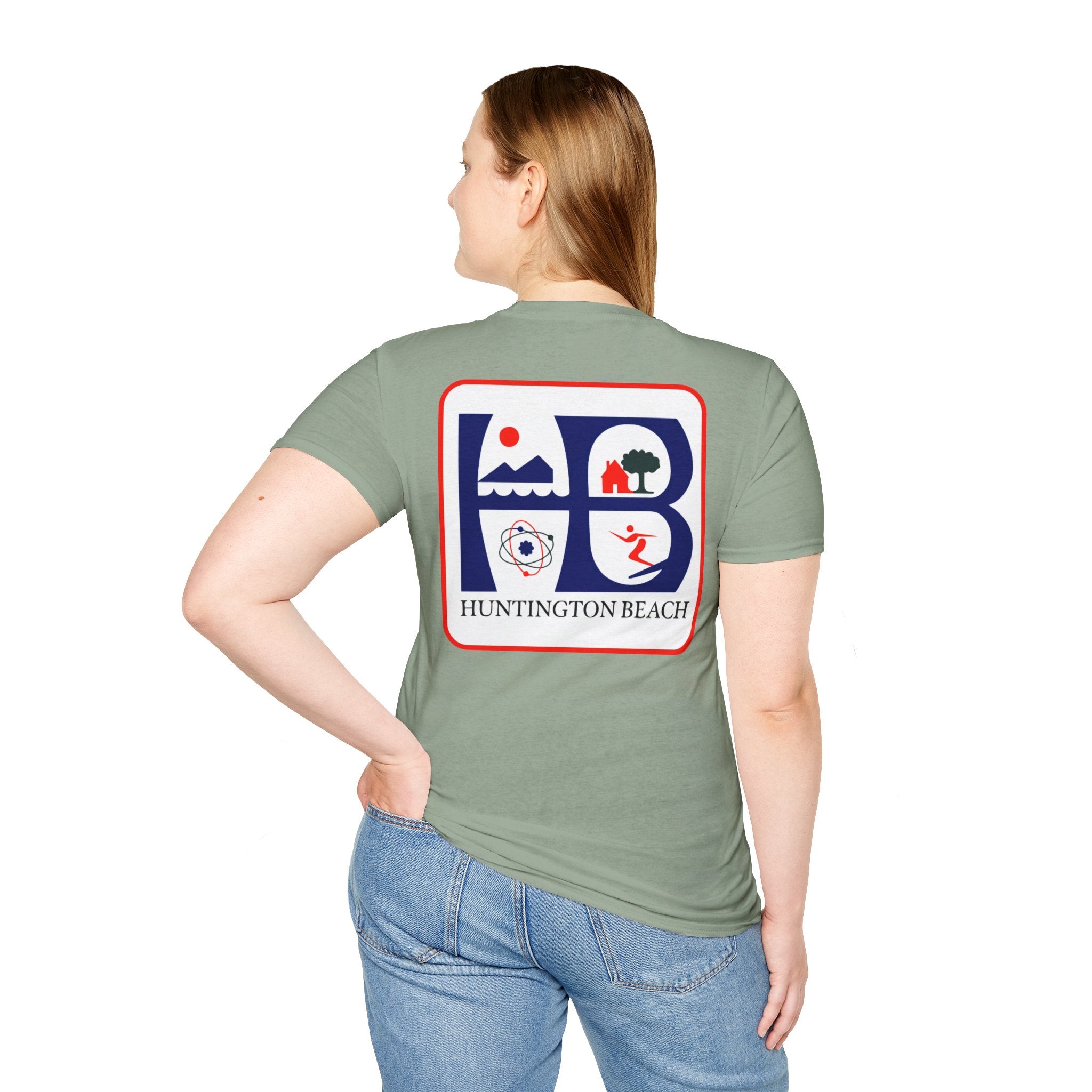 Huntington Beach Retro HB Logo T-Shirt  (printed 3 places)