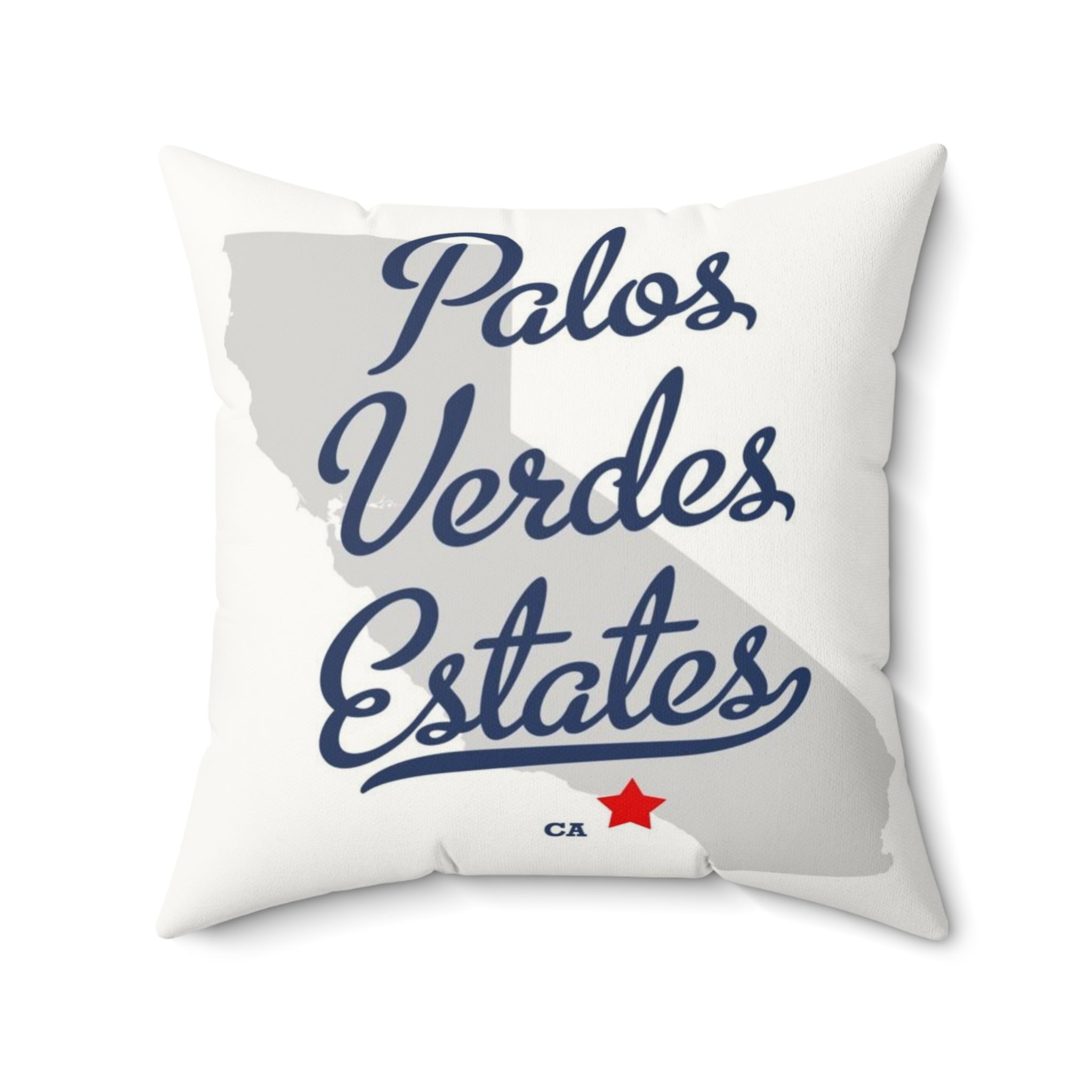 Palos Verdes Estates California Map - Faux Suede Square Pillow