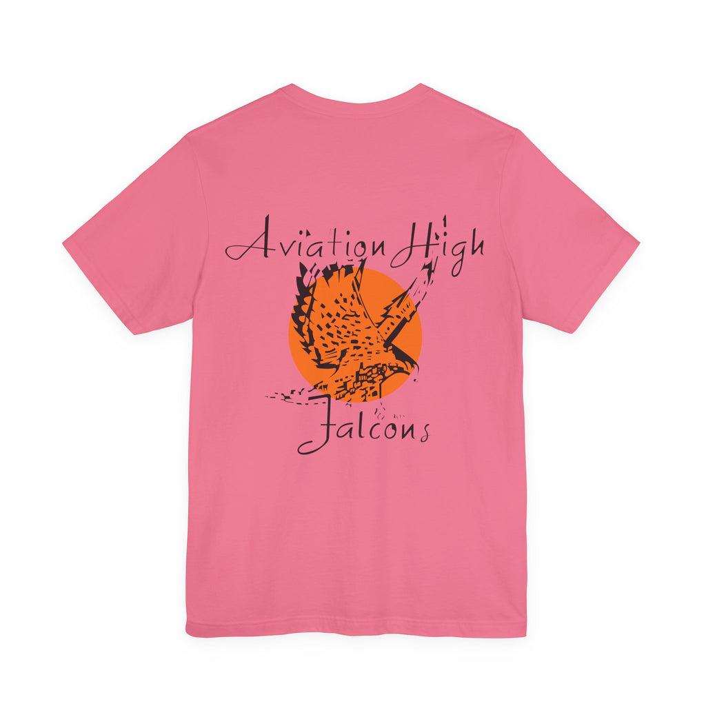 Aviation High School Signage Logo - Many Colors - Unisex Jersey Short Sleeve Tee