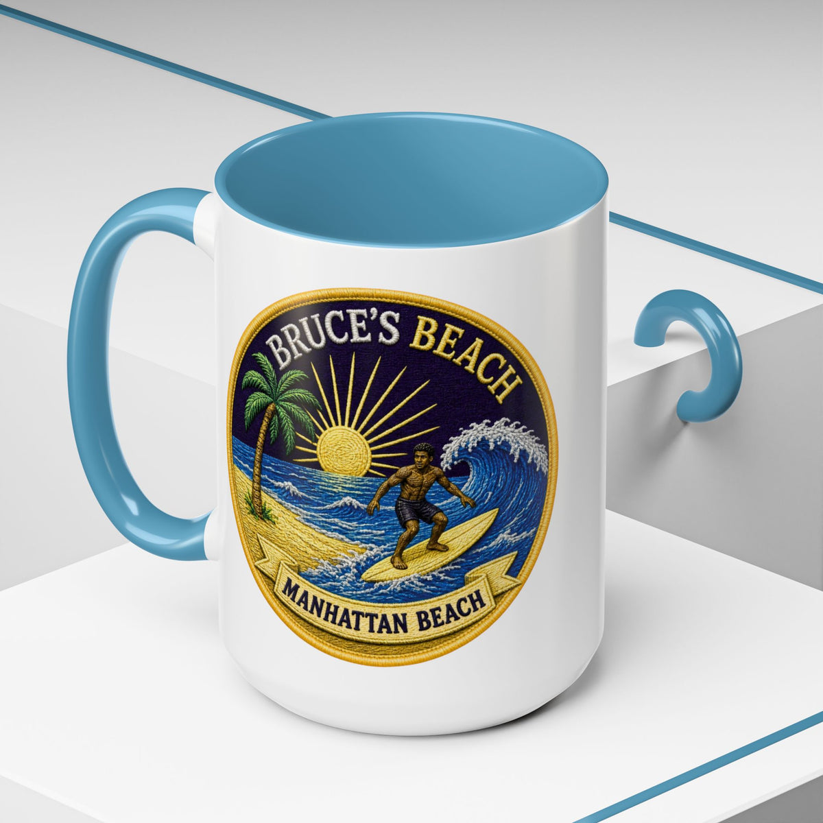Manhattan Beach Surf Mug — Bruce’s Beach Coffee Cup (11/15oz Accent)