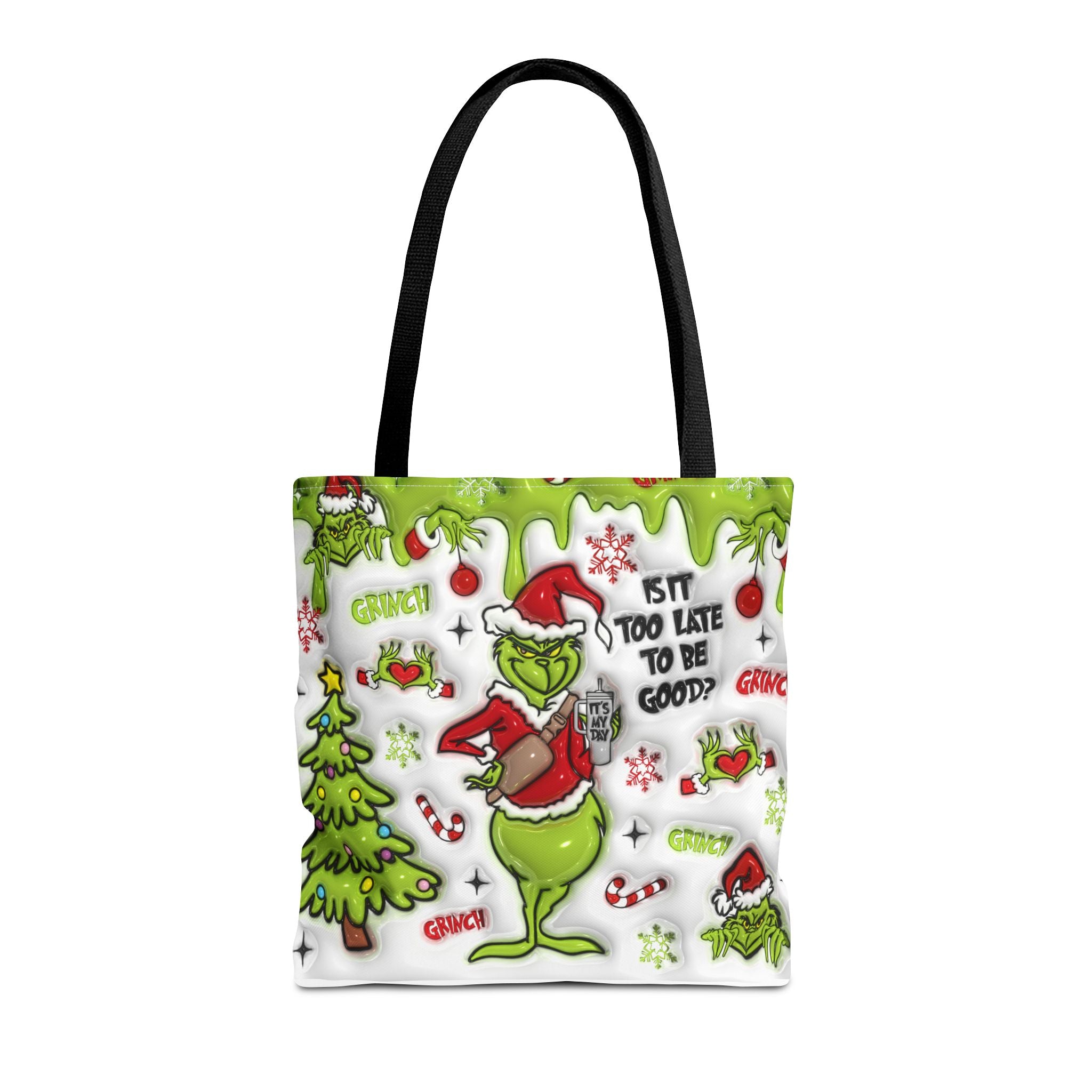 Christmas Tote Bag, Holiday Shopping Bag, Grinch Gift, Festive Reusable Bag, Cute Winter Accessory