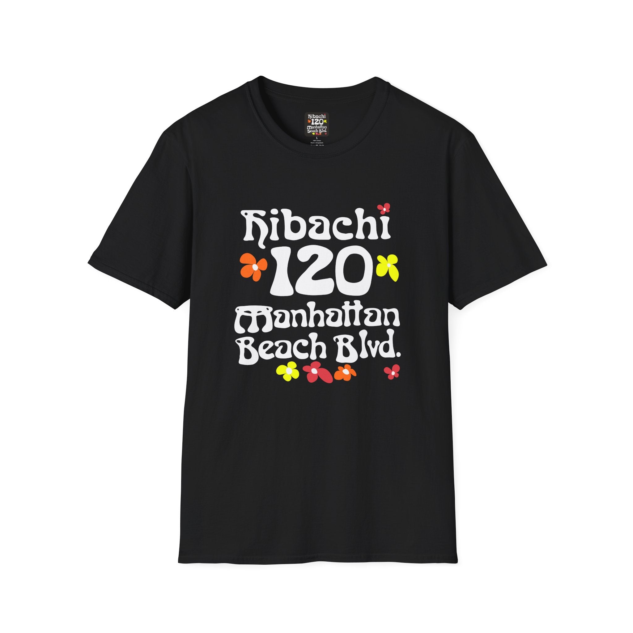 Hibachi 120 Manhattan Beach Blvd Restaurant #OldSchool T-Shirt — Retro Floral Surf Tee "Gone But Not Forgotten"