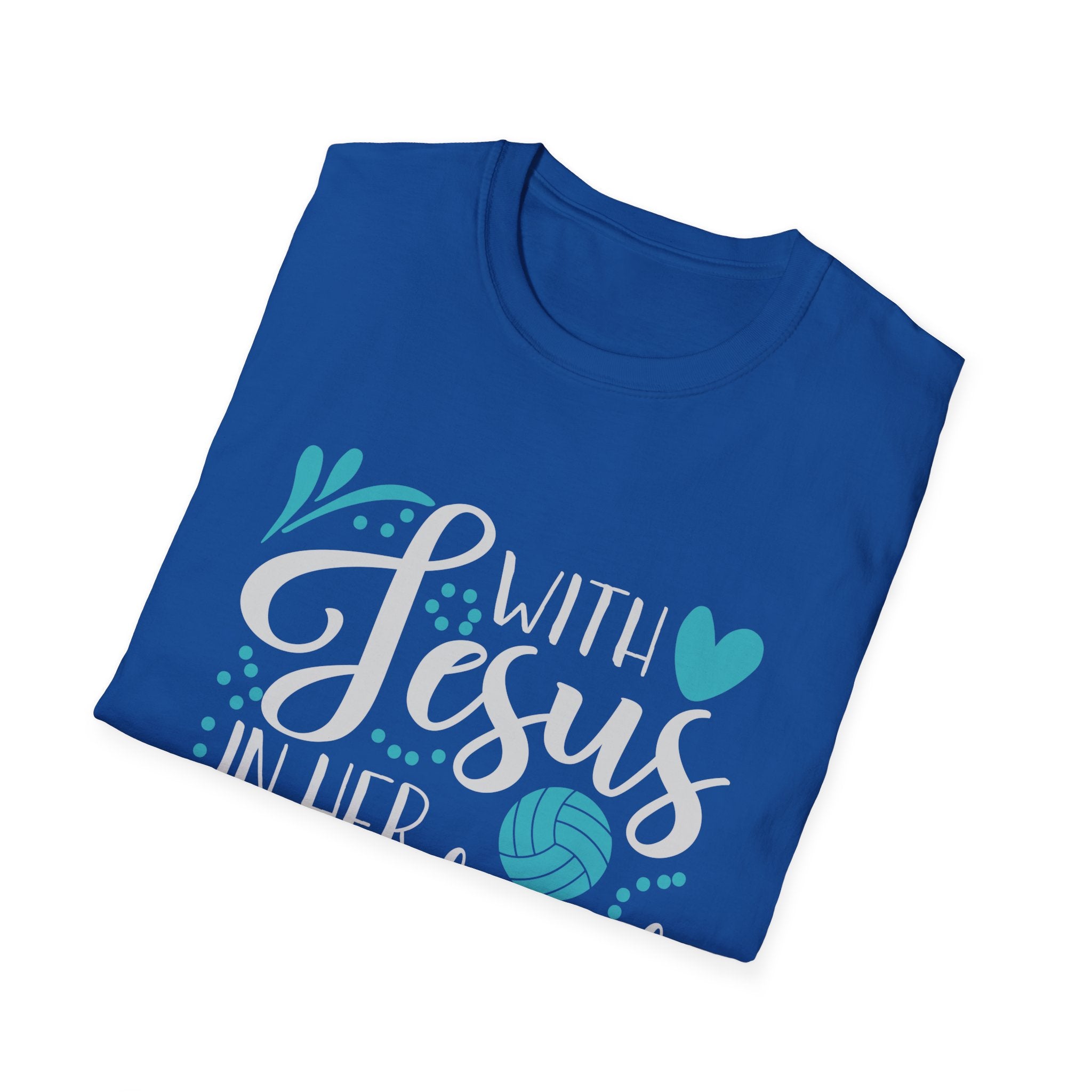 Jesus and Volleyball Unisex Softstyle T-Shirt