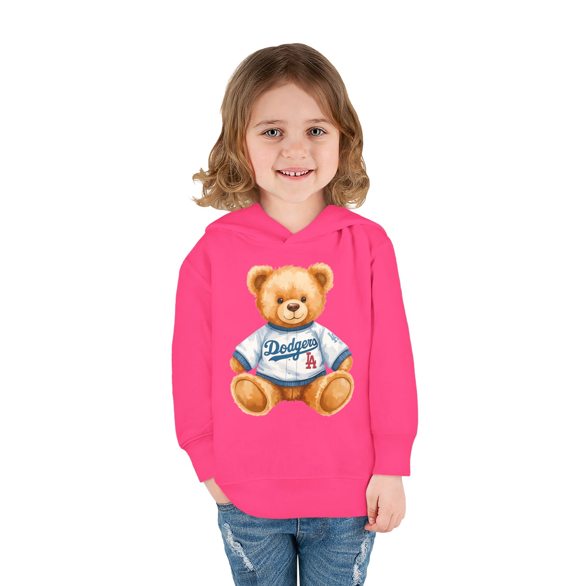 Teddy Bear in Jersey Hoodie | Toddler Pullover Fleece