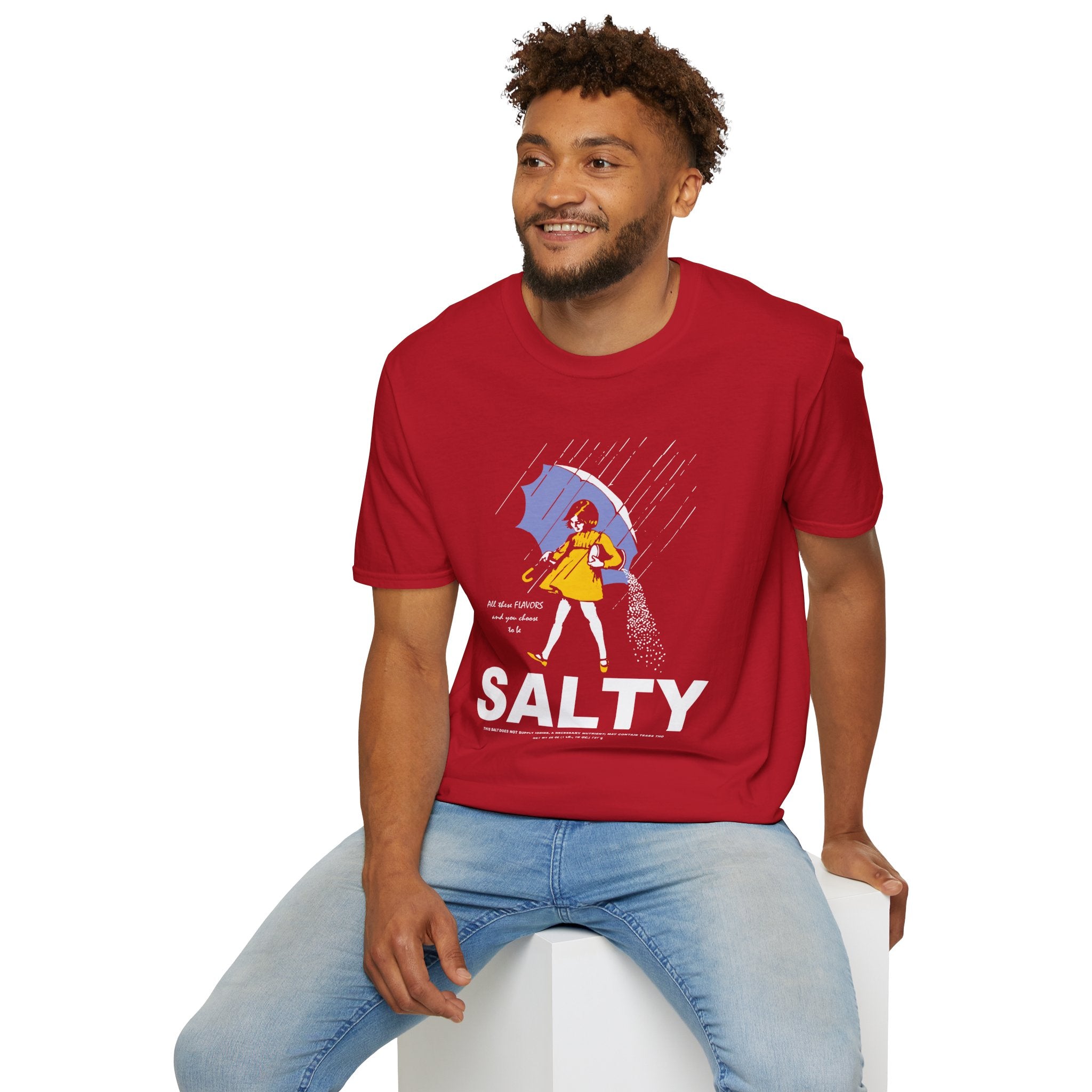 Salty Rainy Day Graphic T-Shirt — Girl with Umbrella Illustration