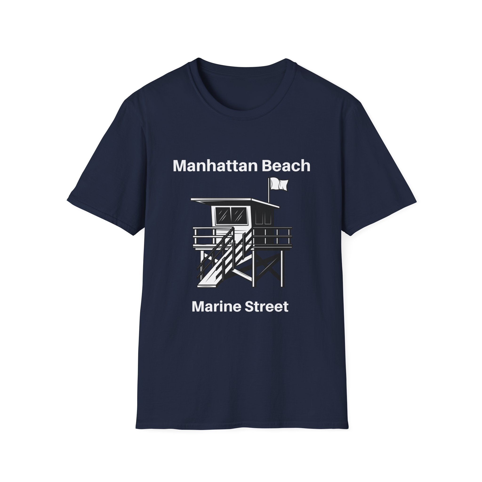 Marine Street Lifeguard Station Manhattan Beach  Mens and Womans Softstyle T-Shirt