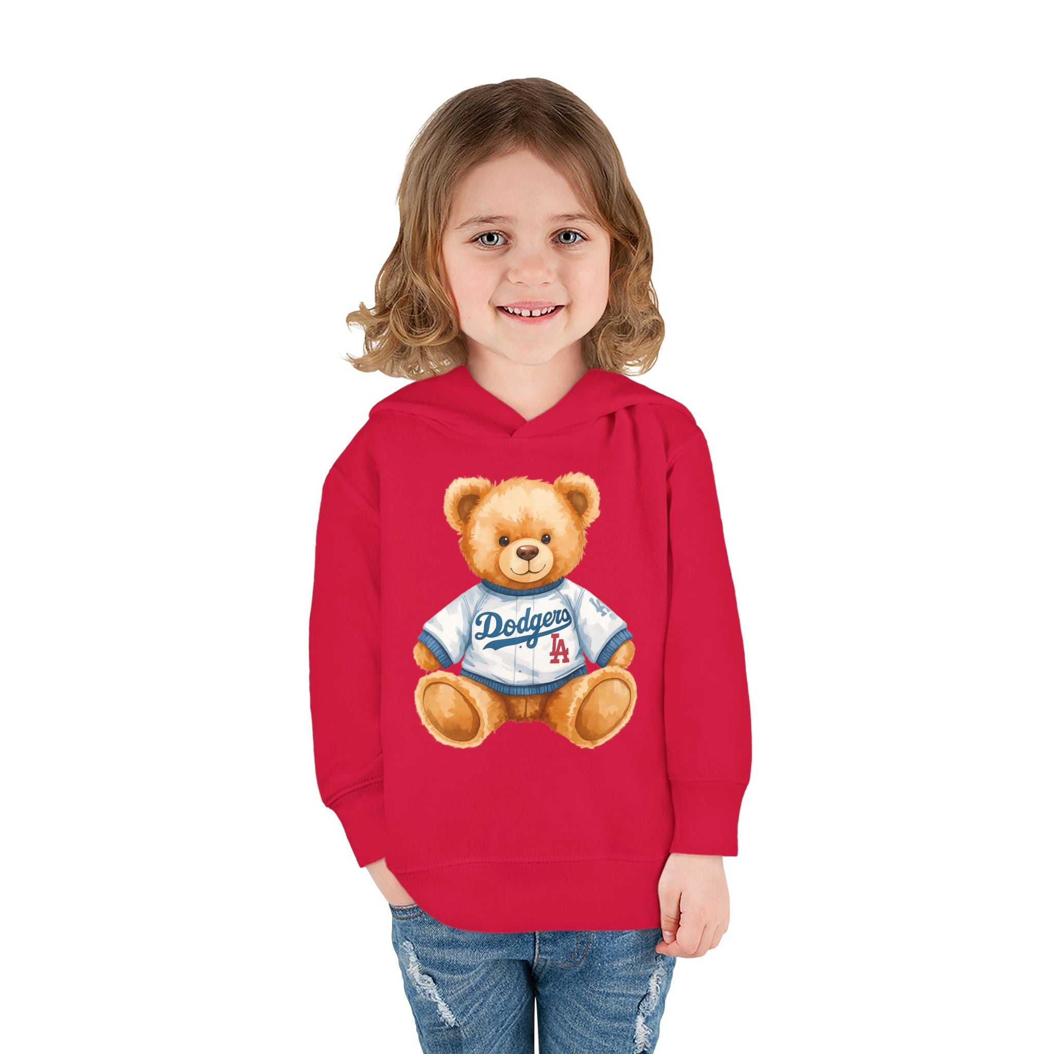 Teddy Bear in Jersey Hoodie | Toddler Pullover Fleece