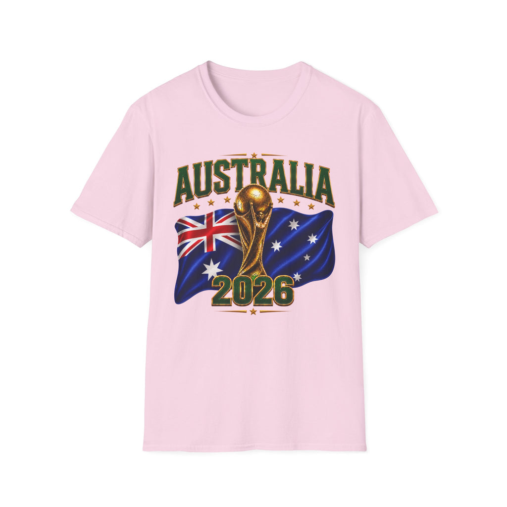 Australia 2026 Soccer World Cup T-Shirt — Aussie Flag & Trophy Design