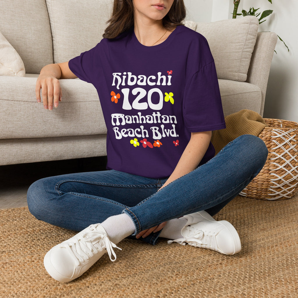 Hibachi 120 Manhattan Beach Blvd Restaurant #OldSchool T-Shirt — Retro Floral Surf Tee "Gone But Not Forgotten"
